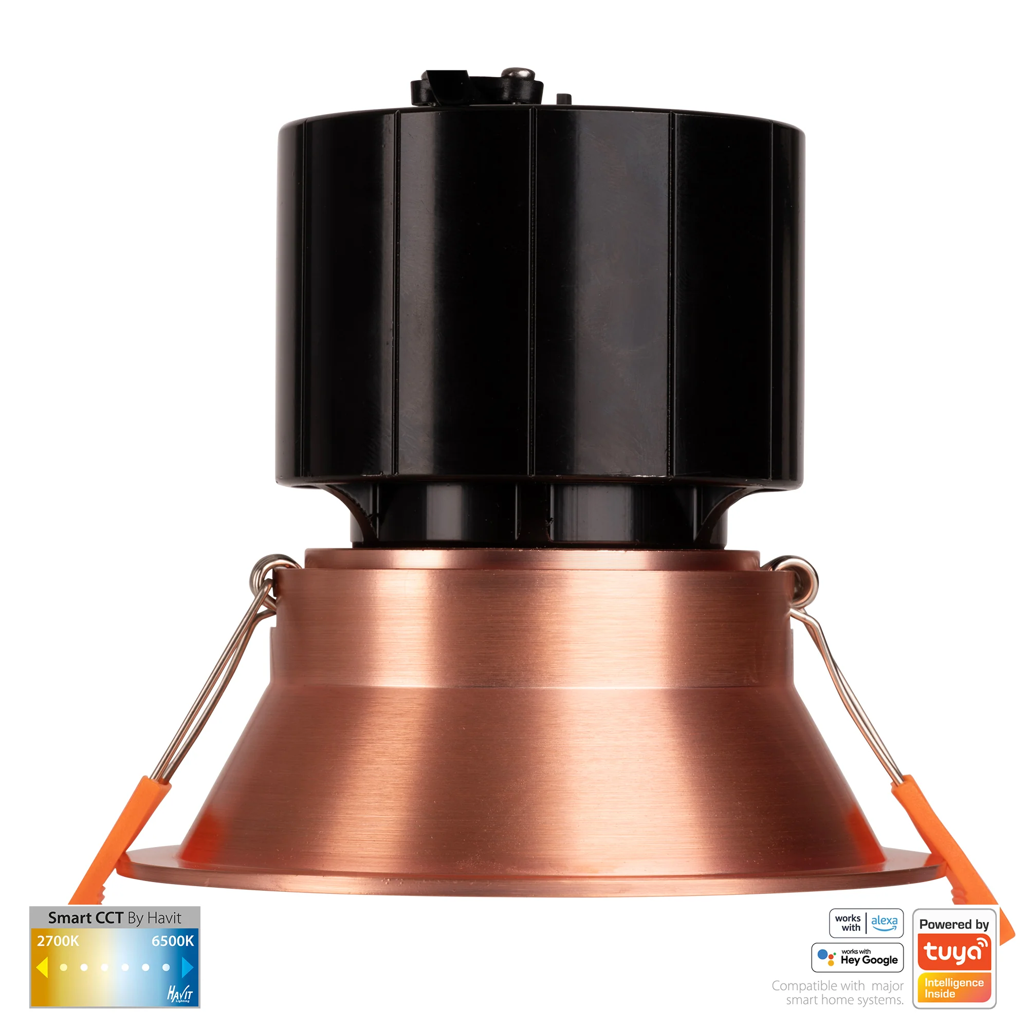 HV5514CCT-CP - Prime Copper Coloured Fixed Deep CCT WIFI LED Downlight - Image 3
