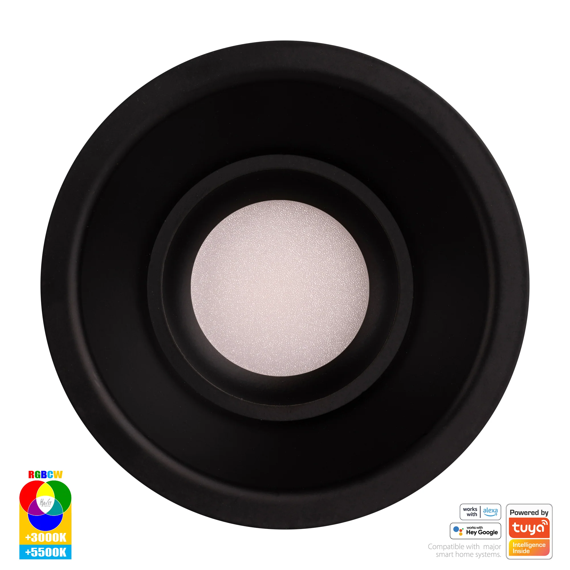 HV5514RGBCW-BLK - Prime Black Fixed Deep RGBCW WIFI LED Downlight - Image 4