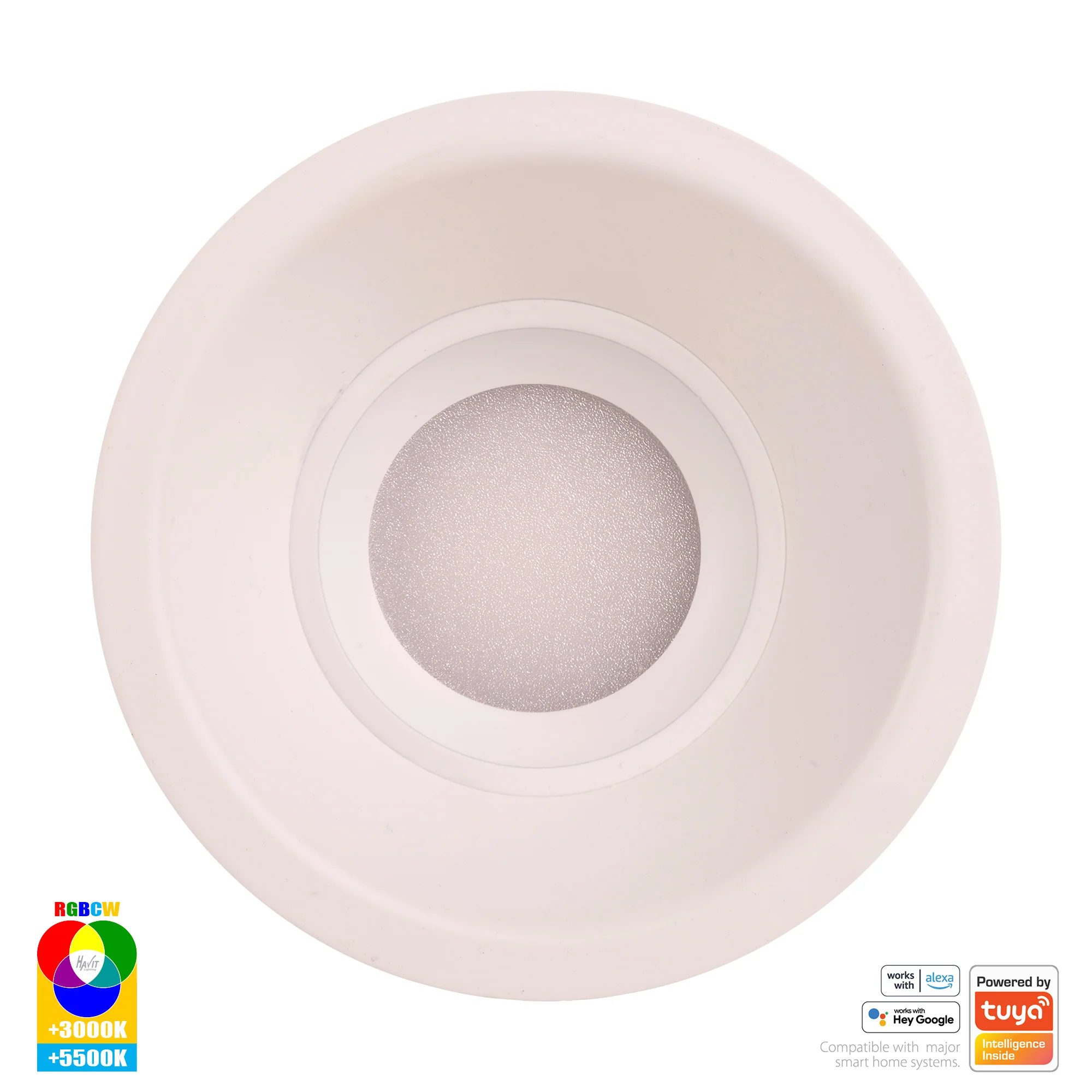 HV5514RGBCW-WHT - Prime White Fixed Deep RGBCW WIFI LED Downlight - Image 4