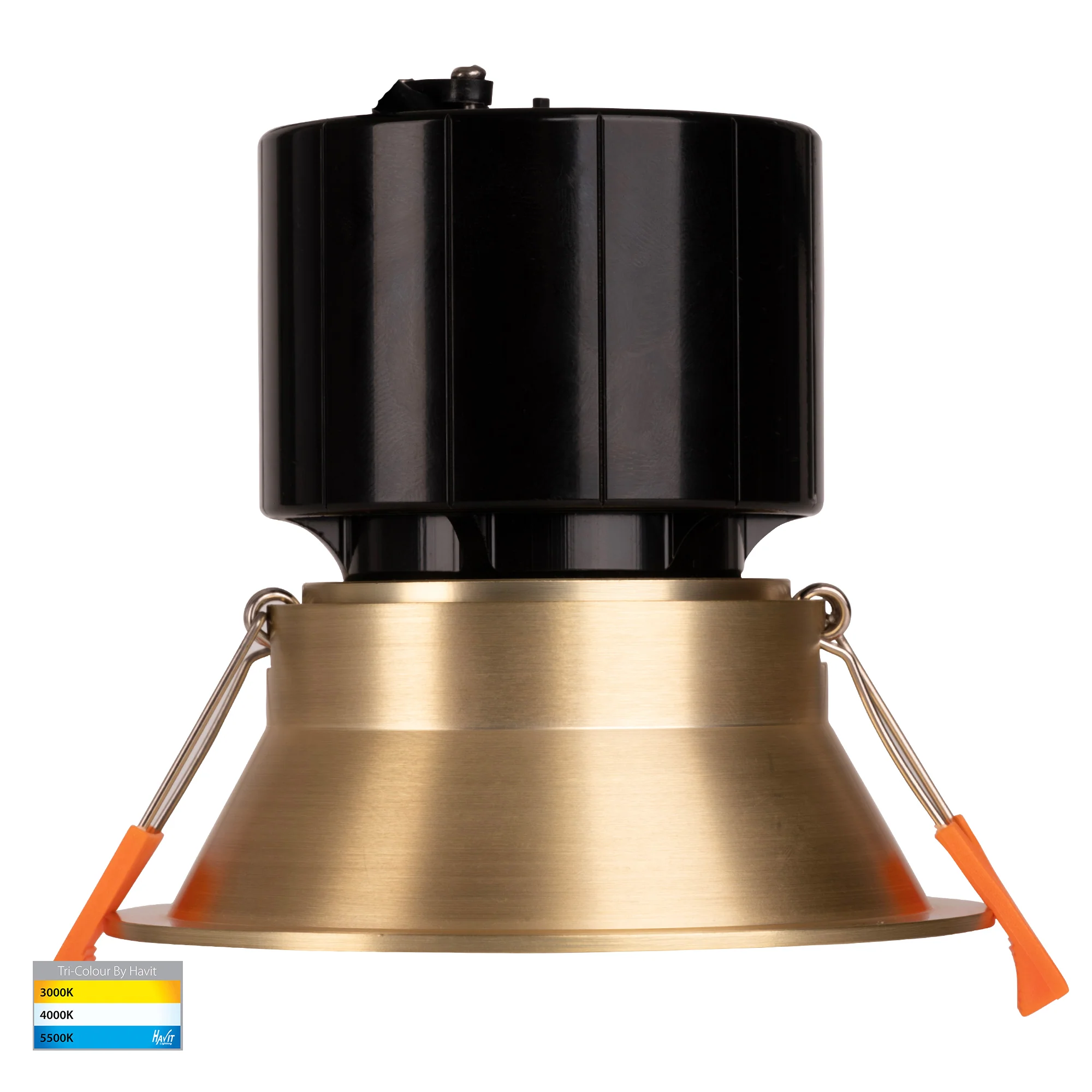 HV5514T-BR - Prime Brass Coloured Fixed Deep LED Downlight - Image 3