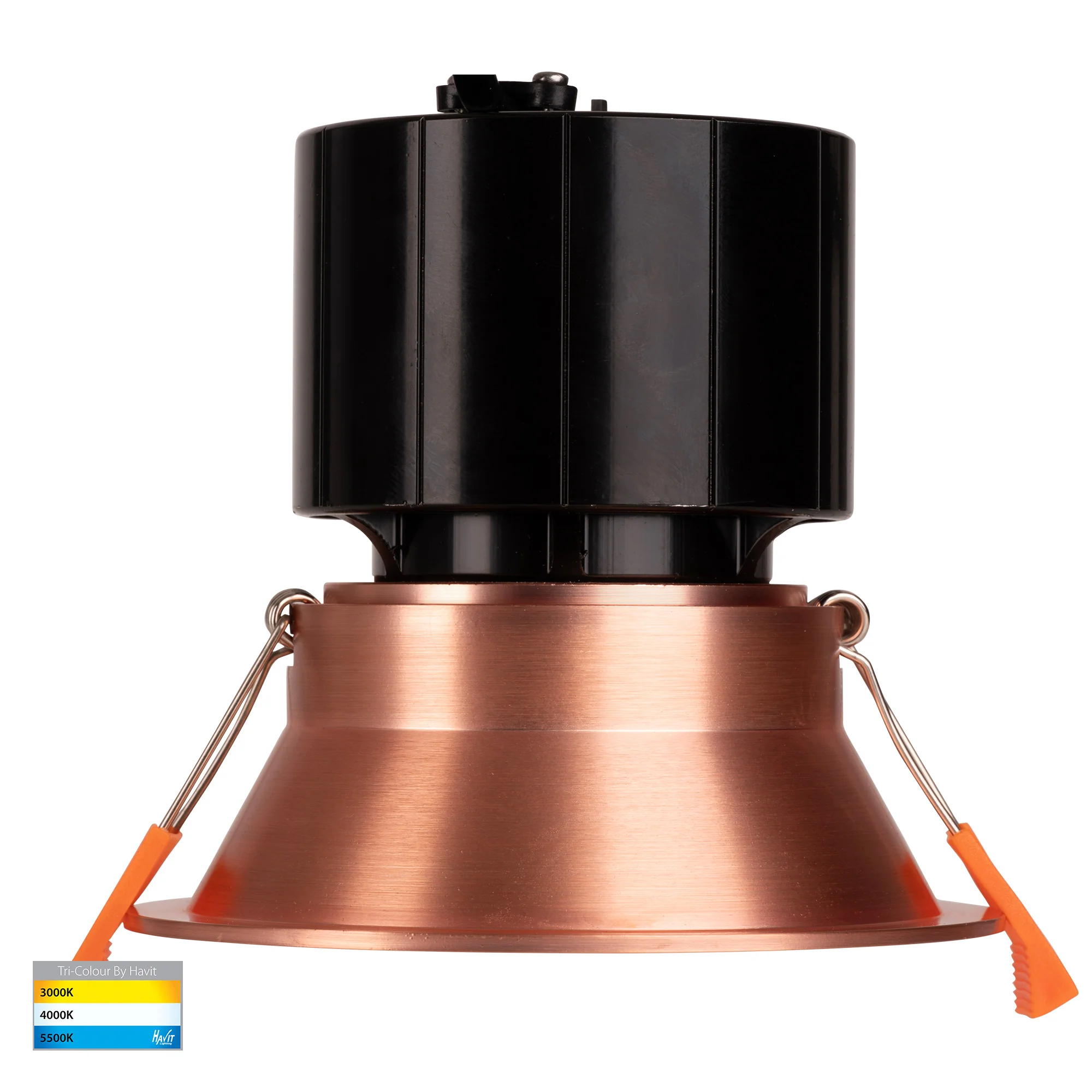 HV5514T-CP - Prime Copper Coloured Fixed Deep LED Downlight - Image 3