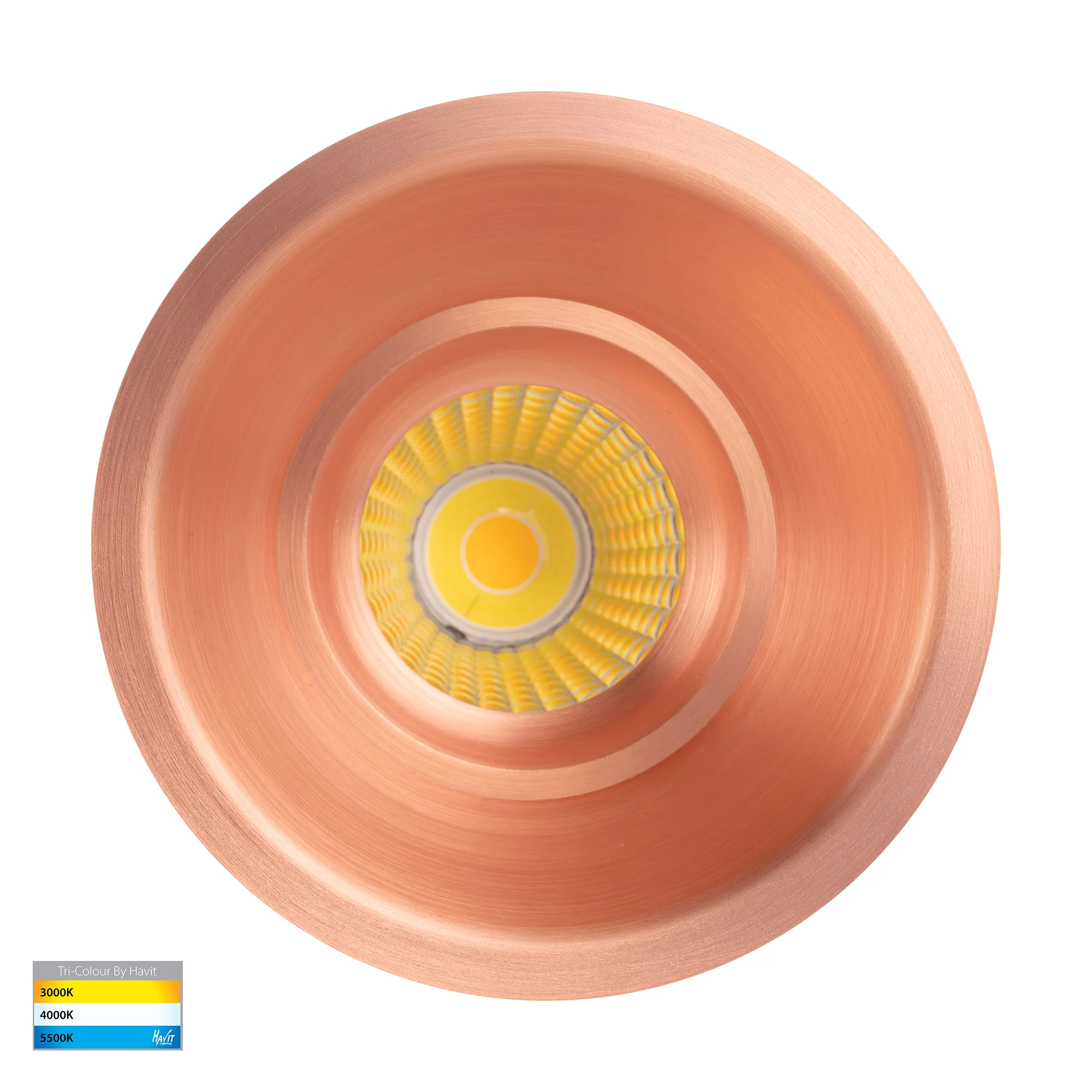 HV5514T-CP - Prime Copper Coloured Fixed Deep LED Downlight - Image 4