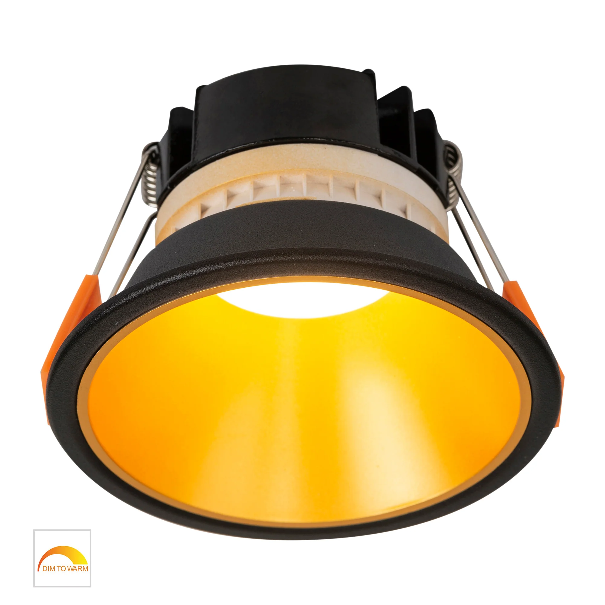 HV5528D2W-BG - Gleam Black with Gold Insert Fixed Dim to Warm LED Downlight - Image 3