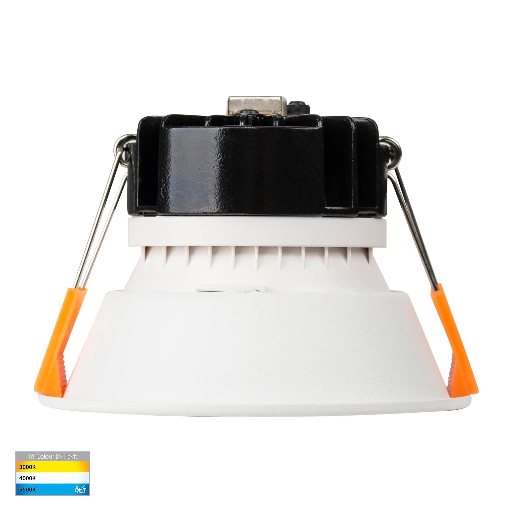 HV5528T-WW - Gleam White with White Insert Tri Colour Fixed Deep LED Downlight - Image 5