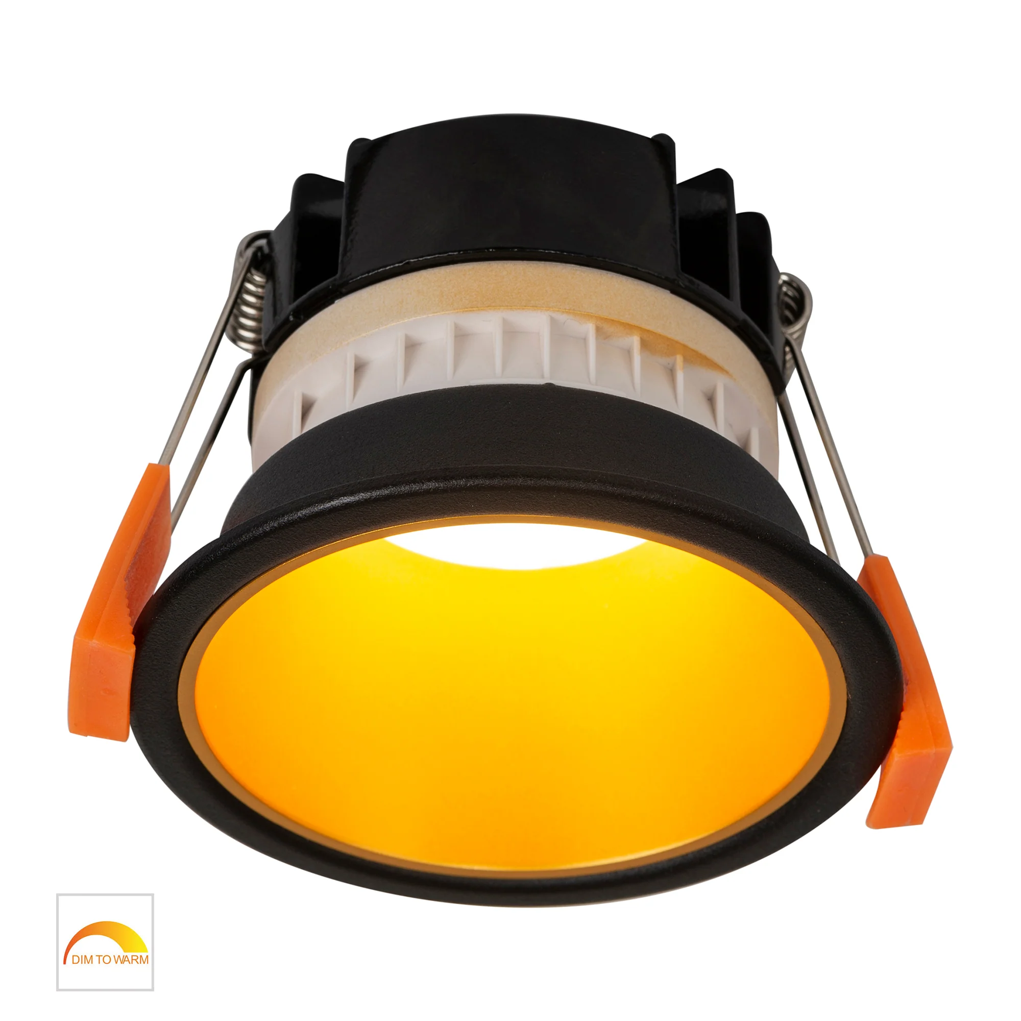 HV5529D2W-BG - Gleam Black with Gold Insert Fixed Dim to Warm LED Downlight - Image 3