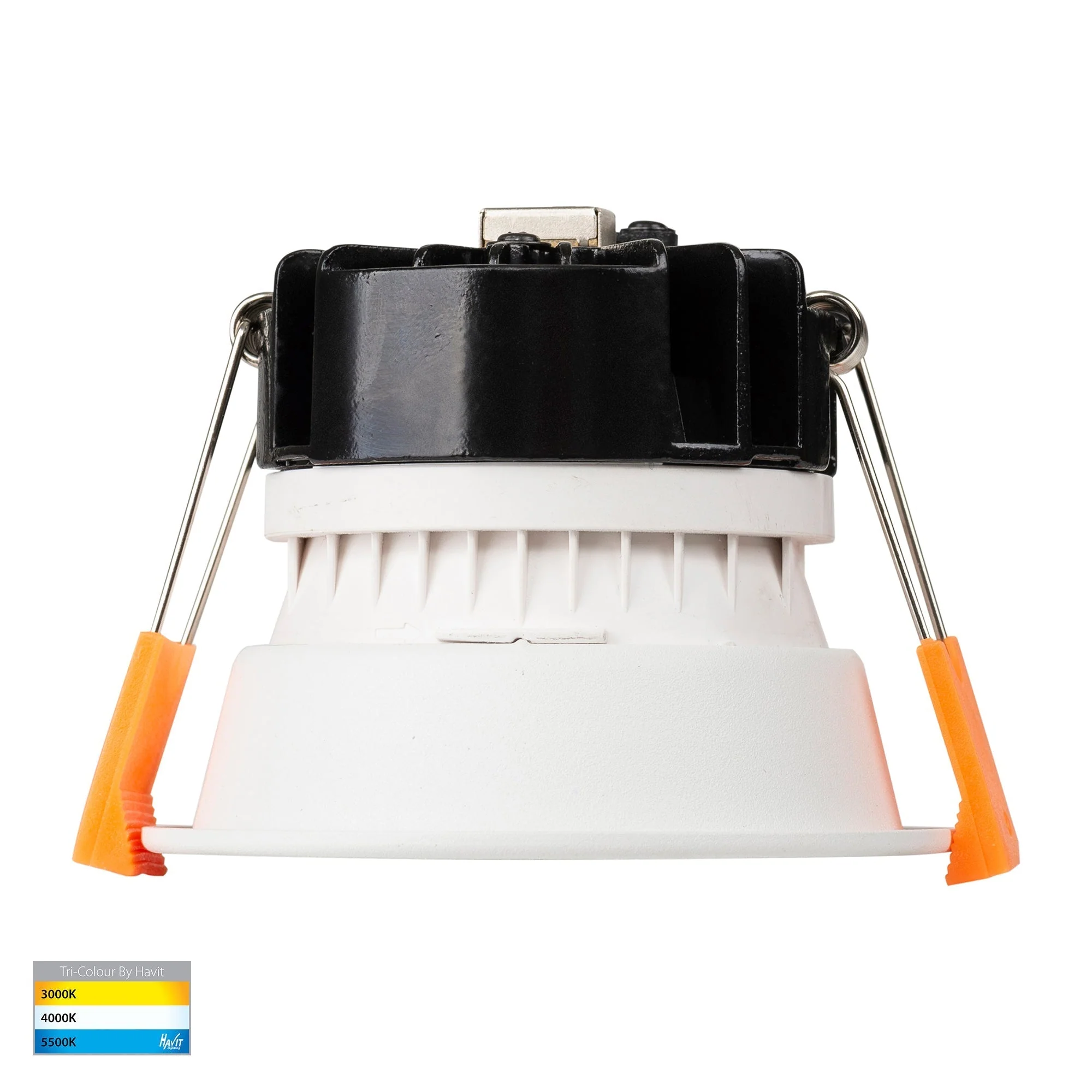HV5529T-WW - Gleam White with White Insert Tri Colour Fixed Deep LED Downlight - Image 5