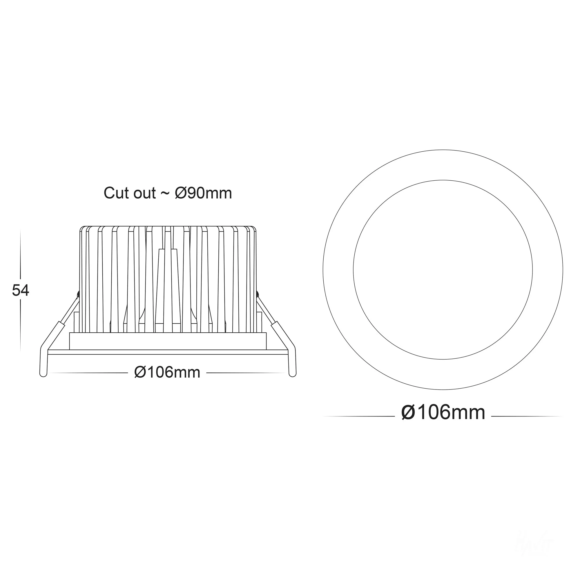 HV5530S-SS316 - Ora 316 Stainless Steel Fixed 5 Colour LED Downlight - Image 2