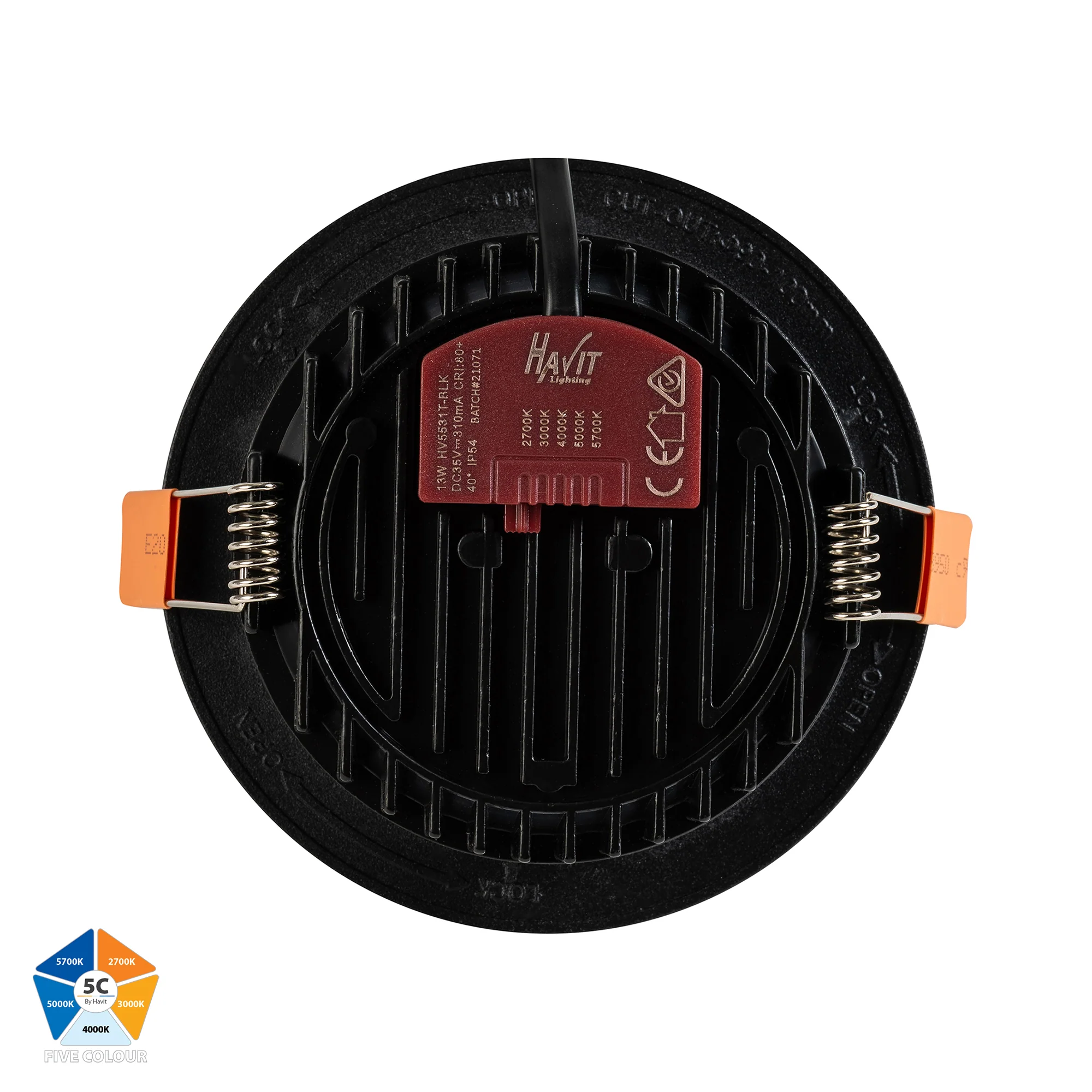 HV5530T-BLK - Ora Black 5 Colour Fixed LED Downlight - Image 5