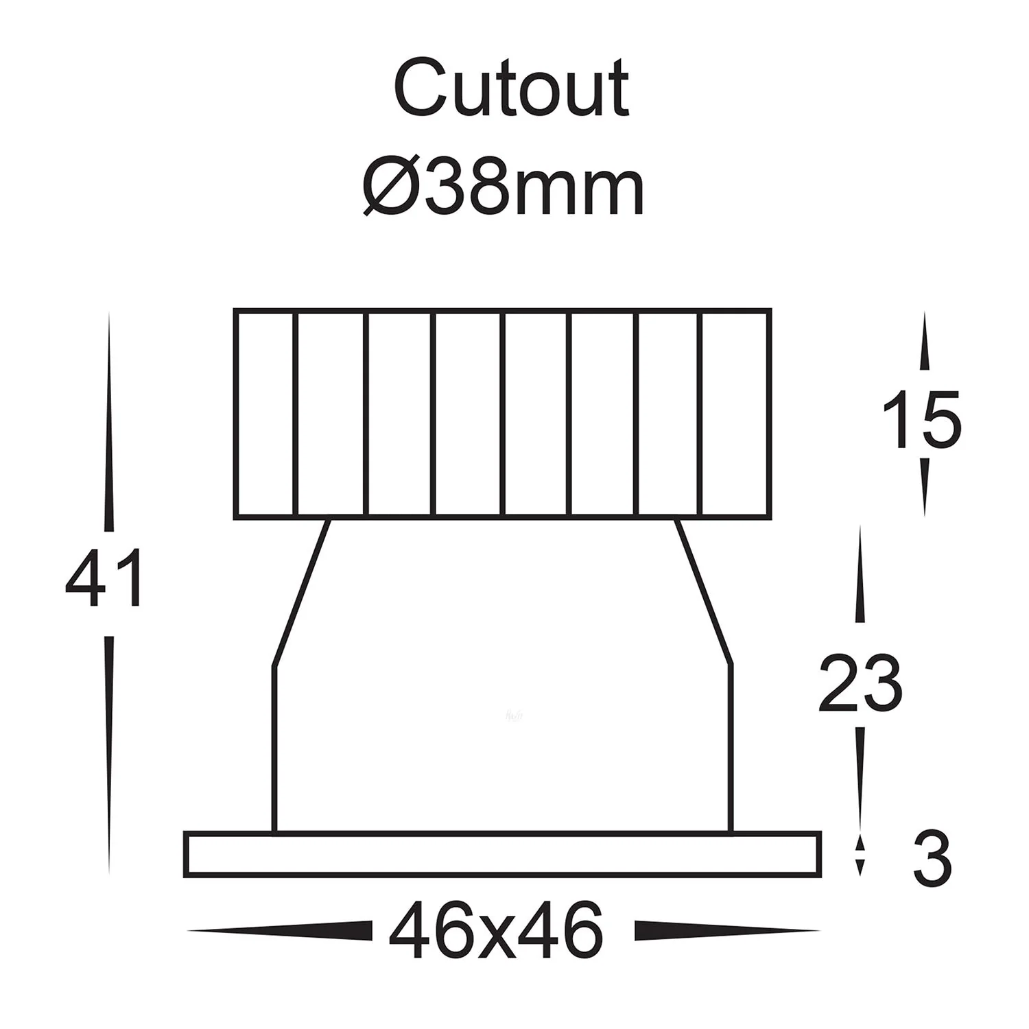 HV5701T-BLK - Niche Black Square Mini Recessed Downlight - Image 2