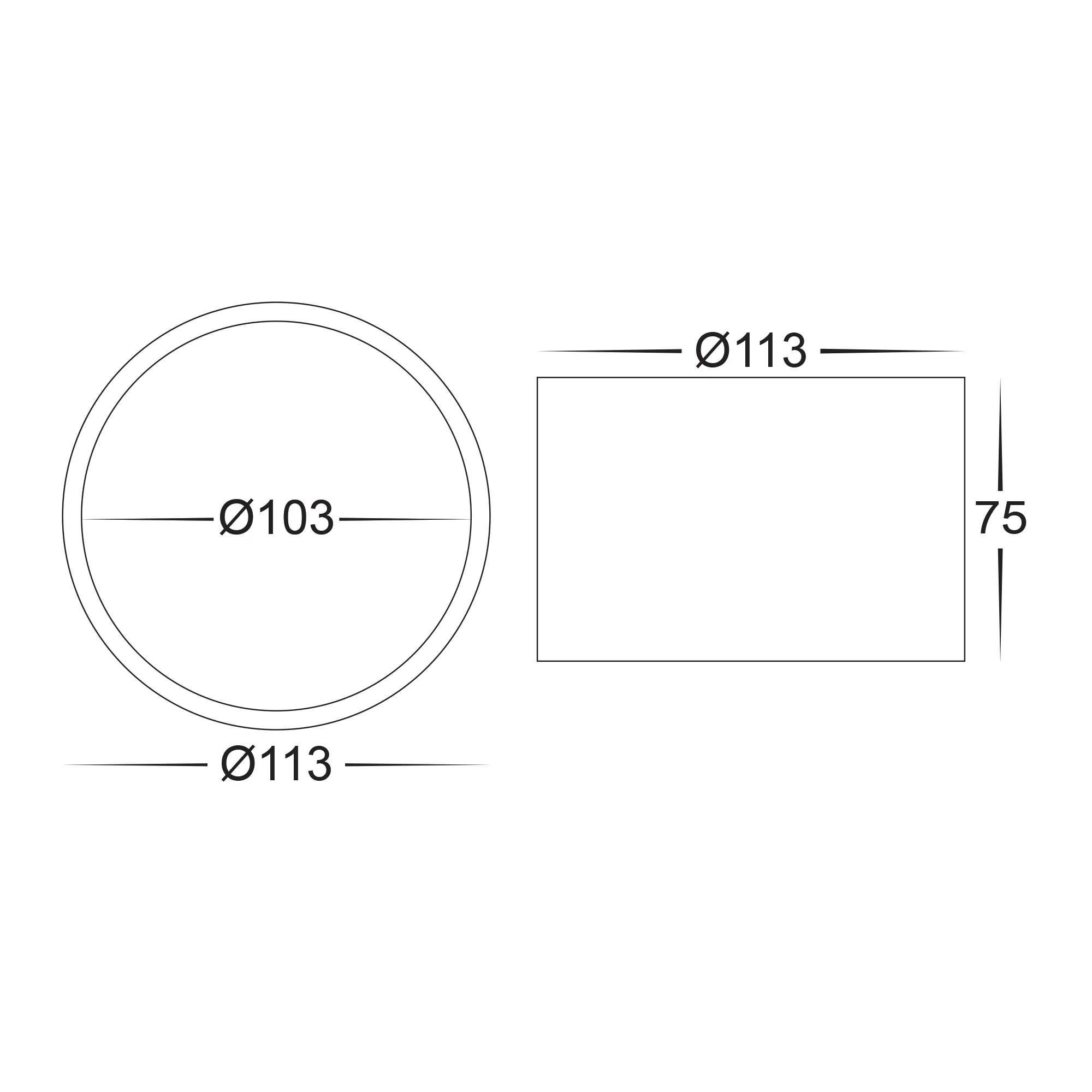 HV5803T-BLK | HV5803T-BLK-12V - Nella Black 12w Surface Mounted LED Downlight - Image 2
