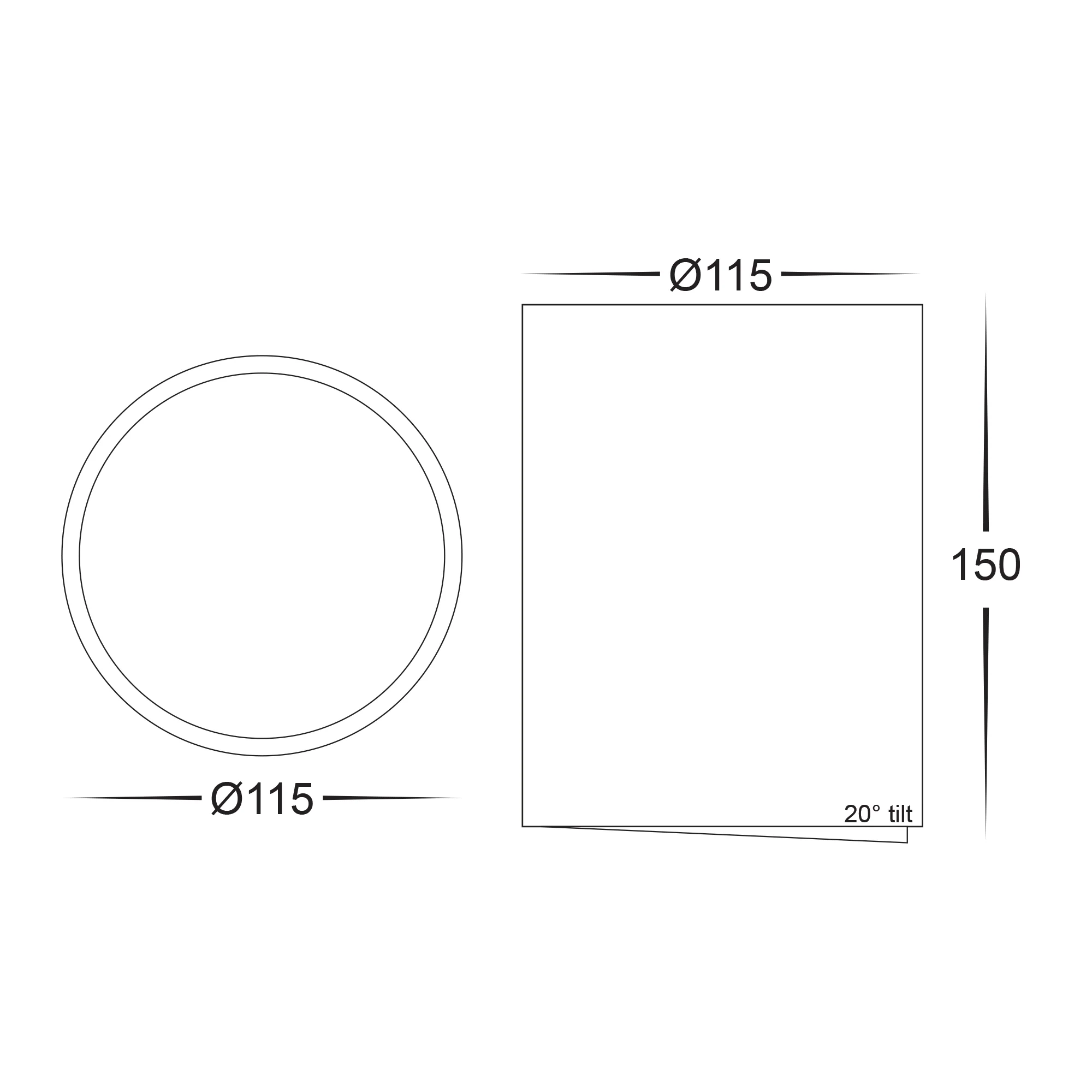 HV5815T-BLK | HV5815T-BLK-12V - NELLA 18w LED Black Adjustable Surface Mounted Downlight - Image 2