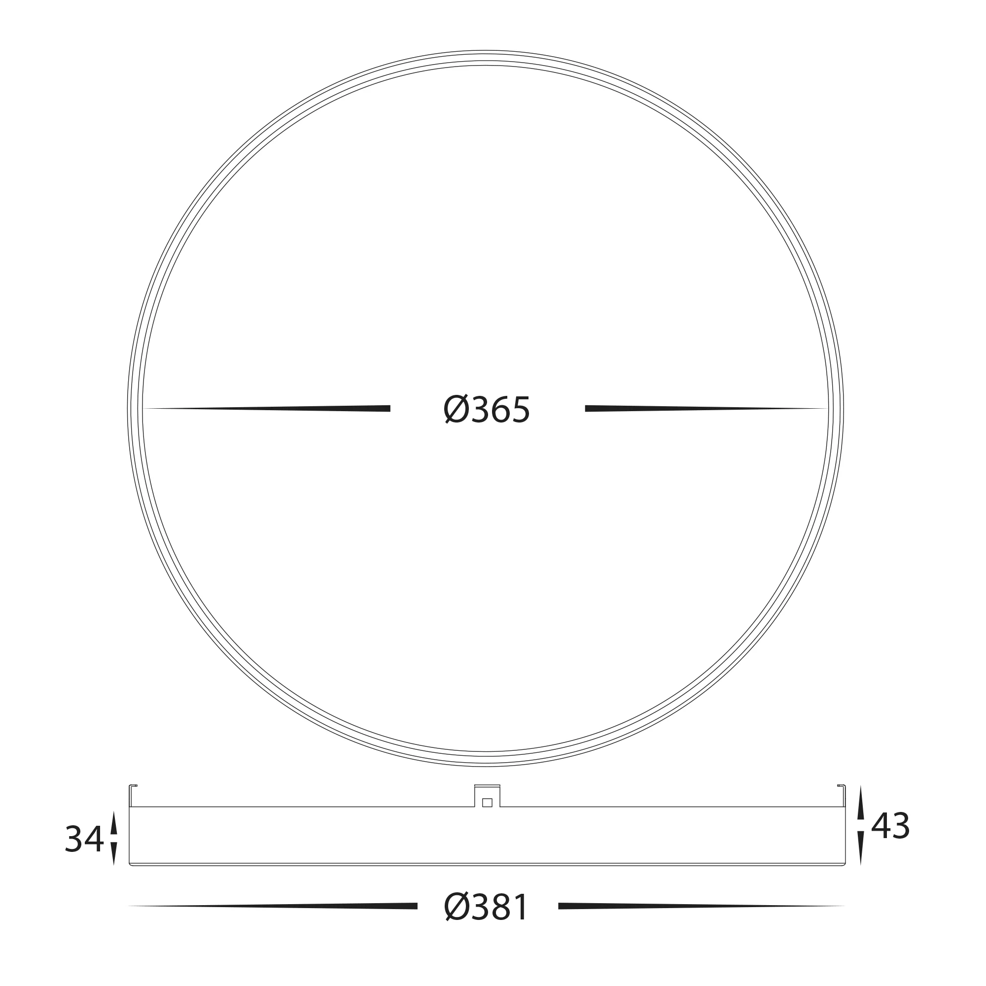 HV5865-4-BLKALB - Auster Black Trim with Alabaster Glass to suit HV5865S-WHT - Image 2