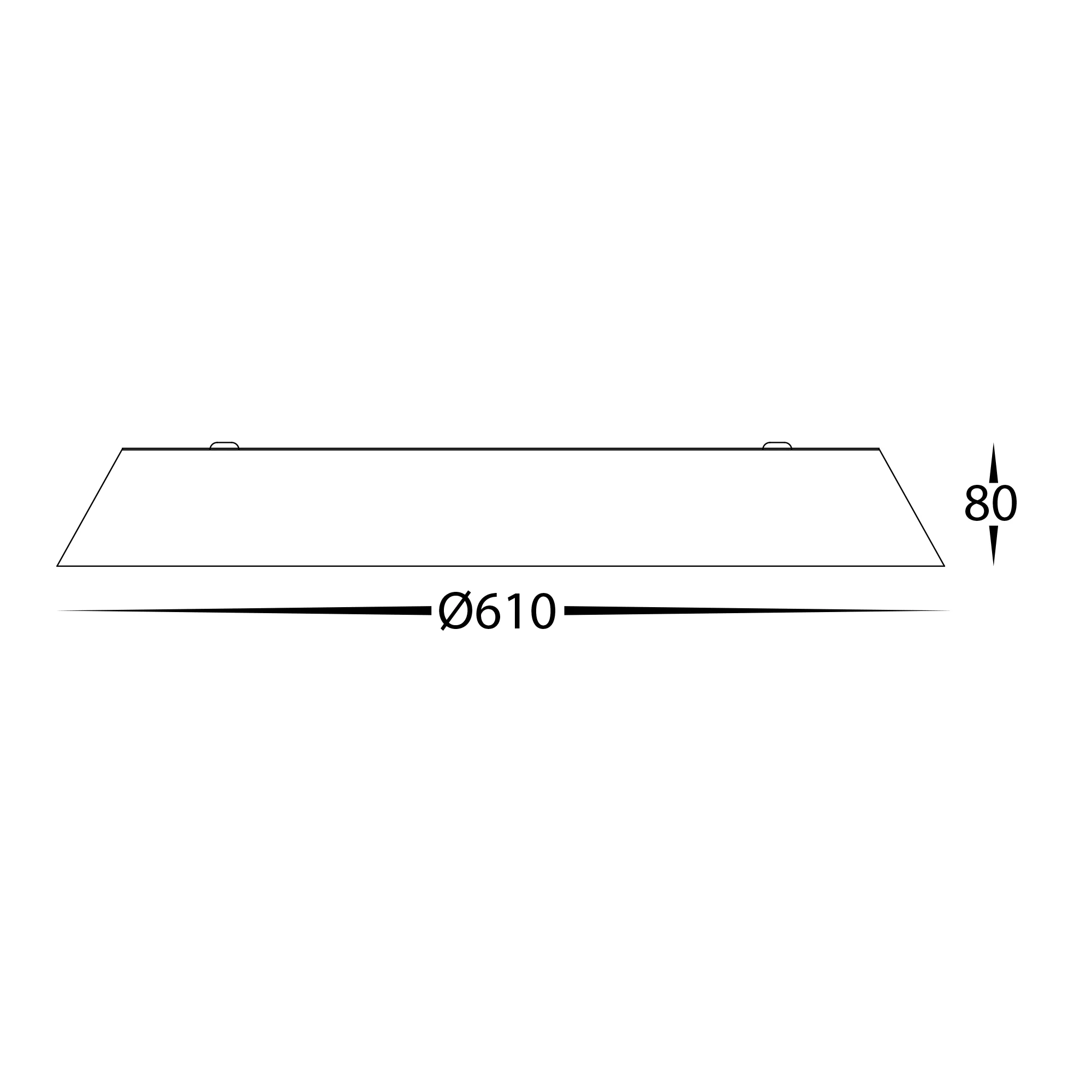 HV5874T - Noyer Walnut Timber 610mm Ceiling Mounted LED Oyster - Image 2