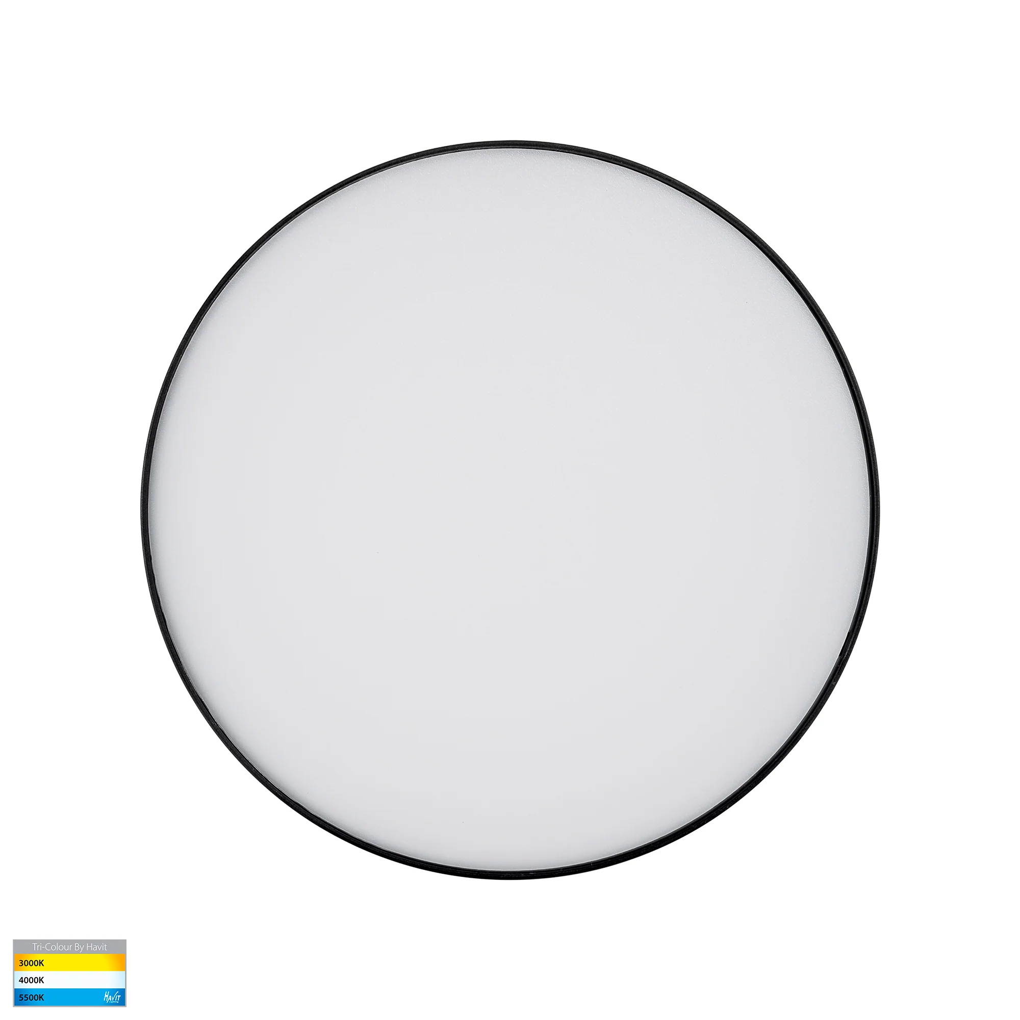 HV5892T-BLK - Nella Black 20w Ceiling Mounted LED Oyster - Image 3
