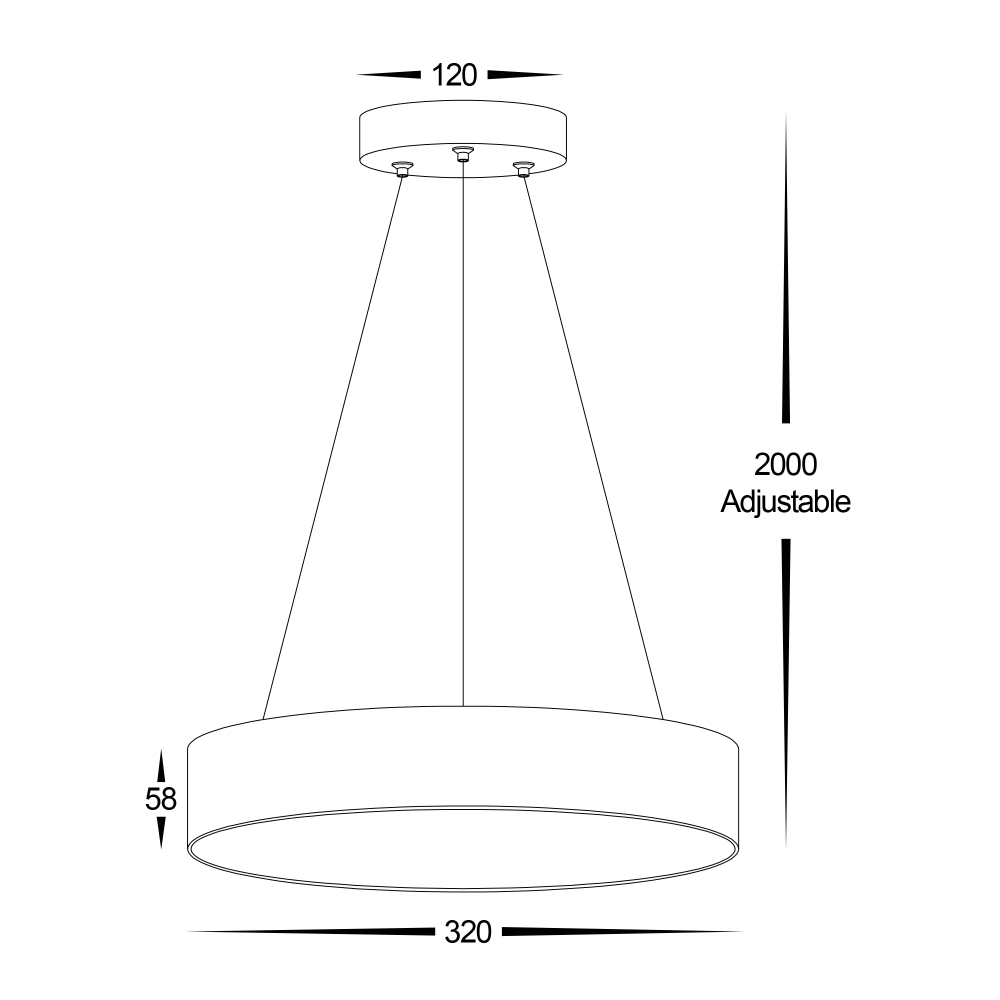 HV5893T-WHT-PDT - Nella 320mm White 30w Round Pendant - Image 2