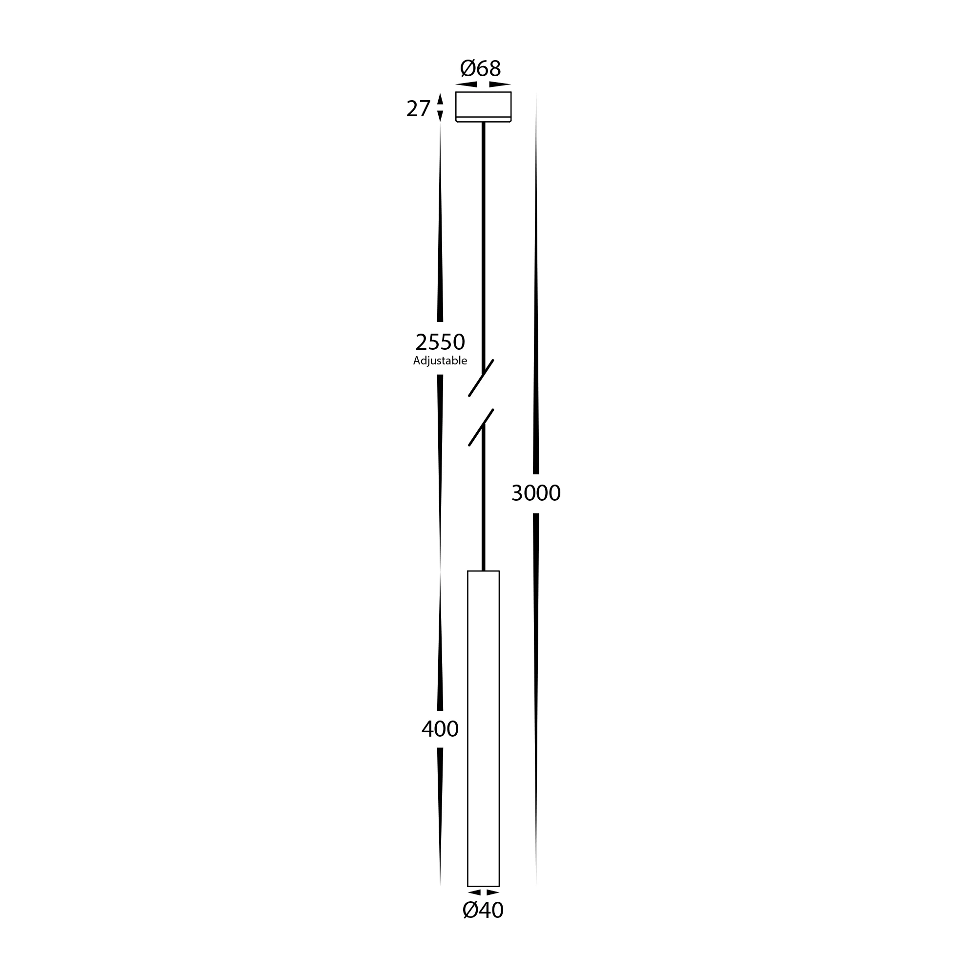HV5898T-WHT - Henger White 6w Cylinder LED Pendant - Image 2