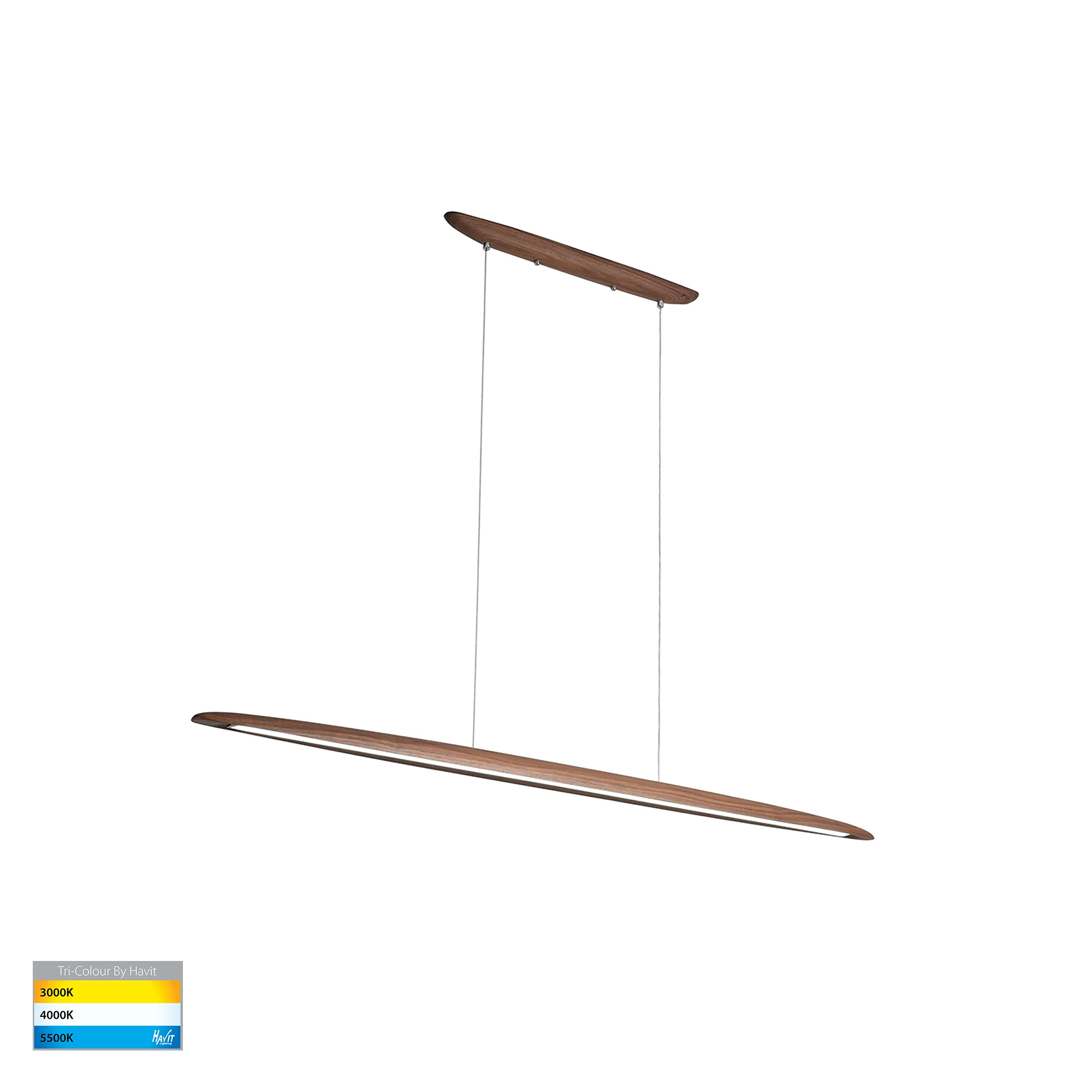 HV6010T - Noce Walnut Timber 1300mm Linear Pendant - Image 3