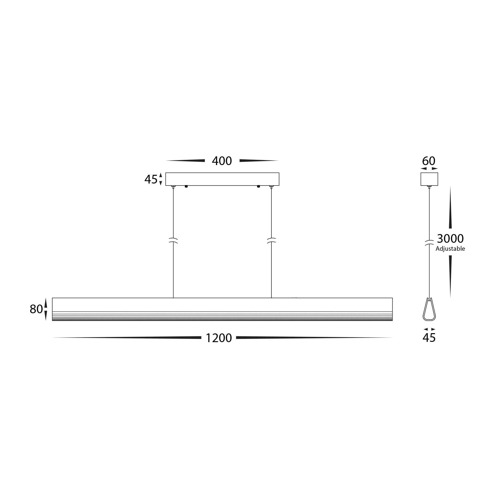 HV6013T - Opex Walnut Timber 1200mm Linear Pendant - Image 2
