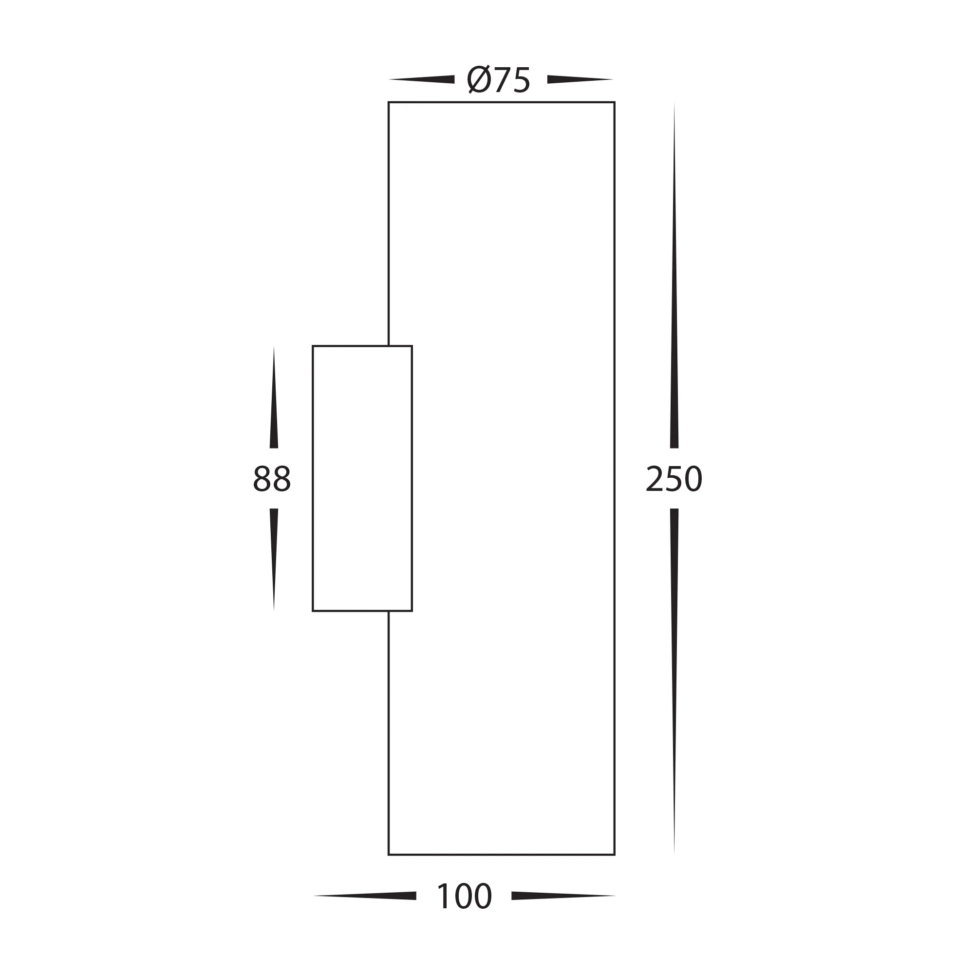 HV8022T - Strokka 2x5w Up & Down Plaster Wall Light - Image 2