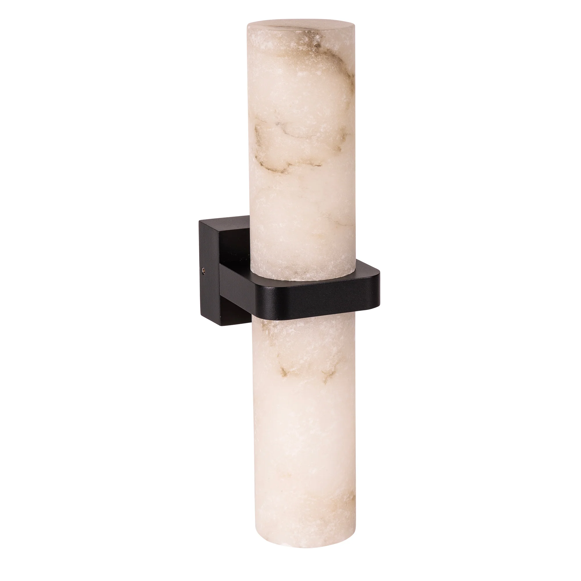 HV8079T-BLK - Albast Black Up & Down Wall Light with Alabaster Glass