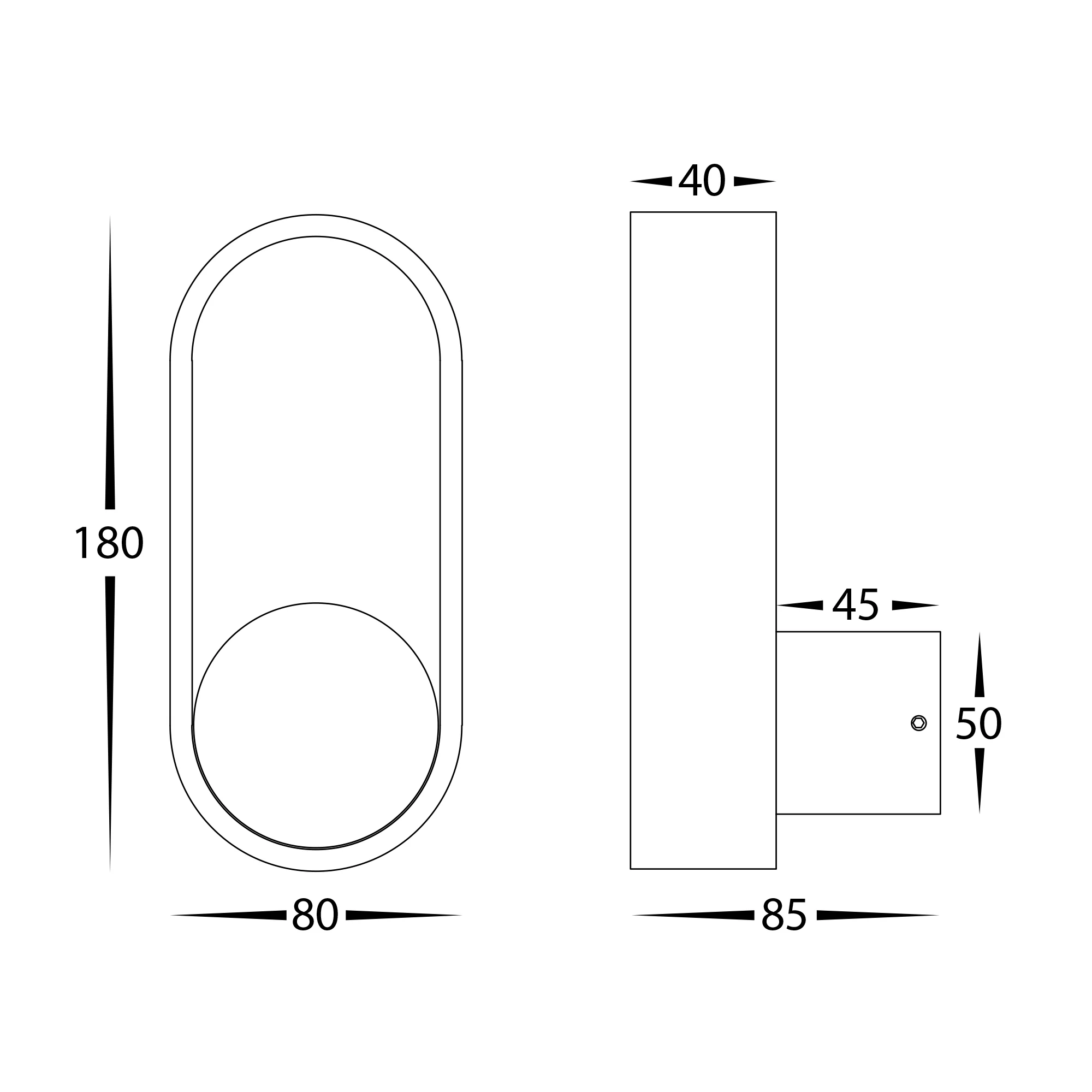 HV8080T-BLKBR - Ovale Black + Brass Wall Light - Image 2