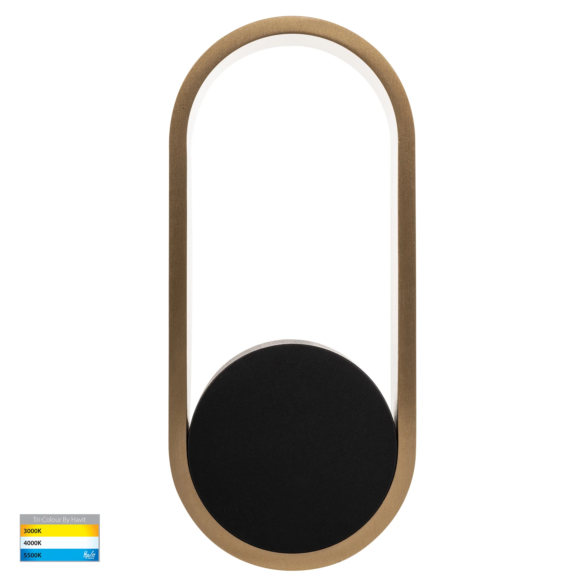 HV8080T-BLKBR - Ovale Black + Brass Wall Light - Image 3