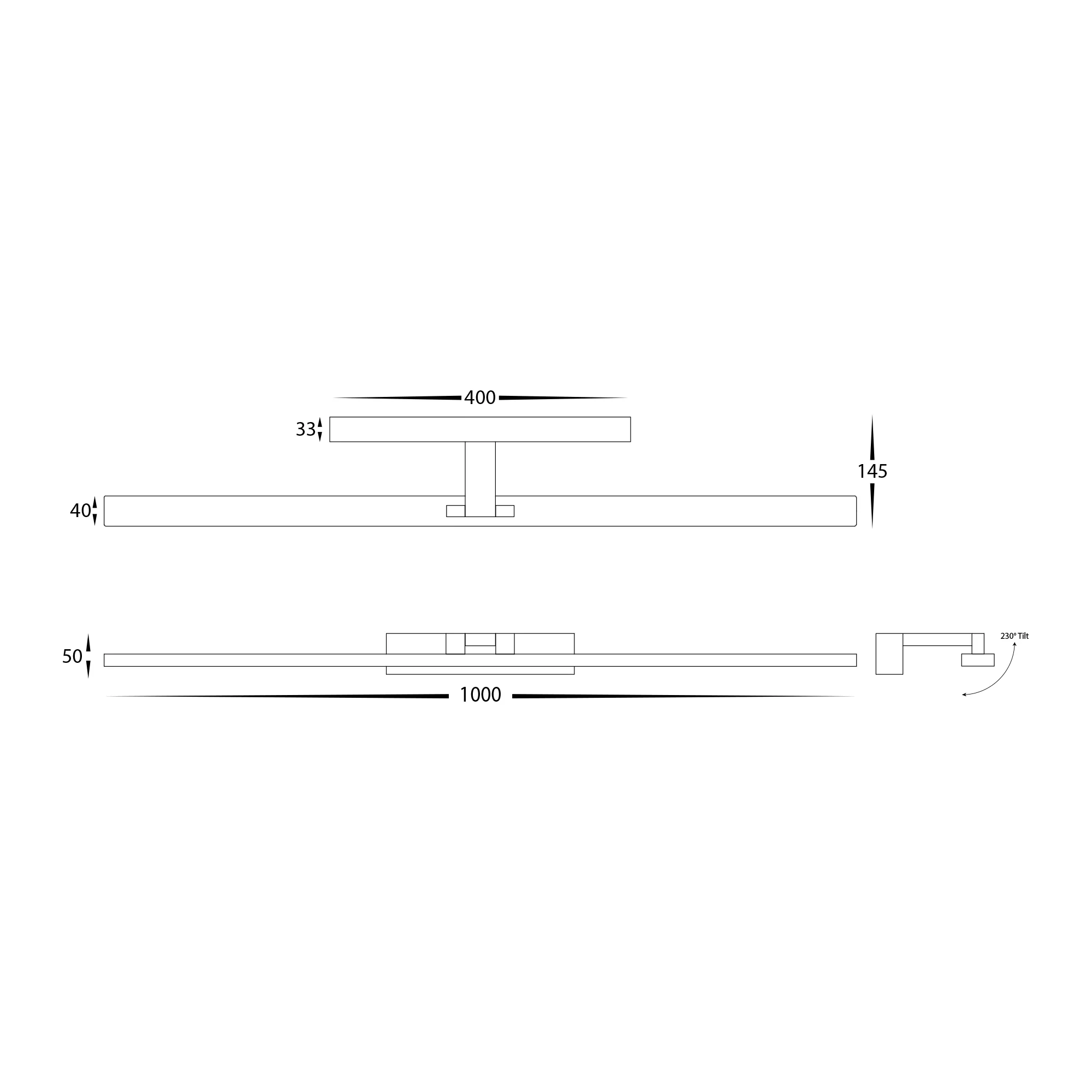 HV8104T-WHT - Vanita White 1000mm Adjustable Wall Light - Image 2