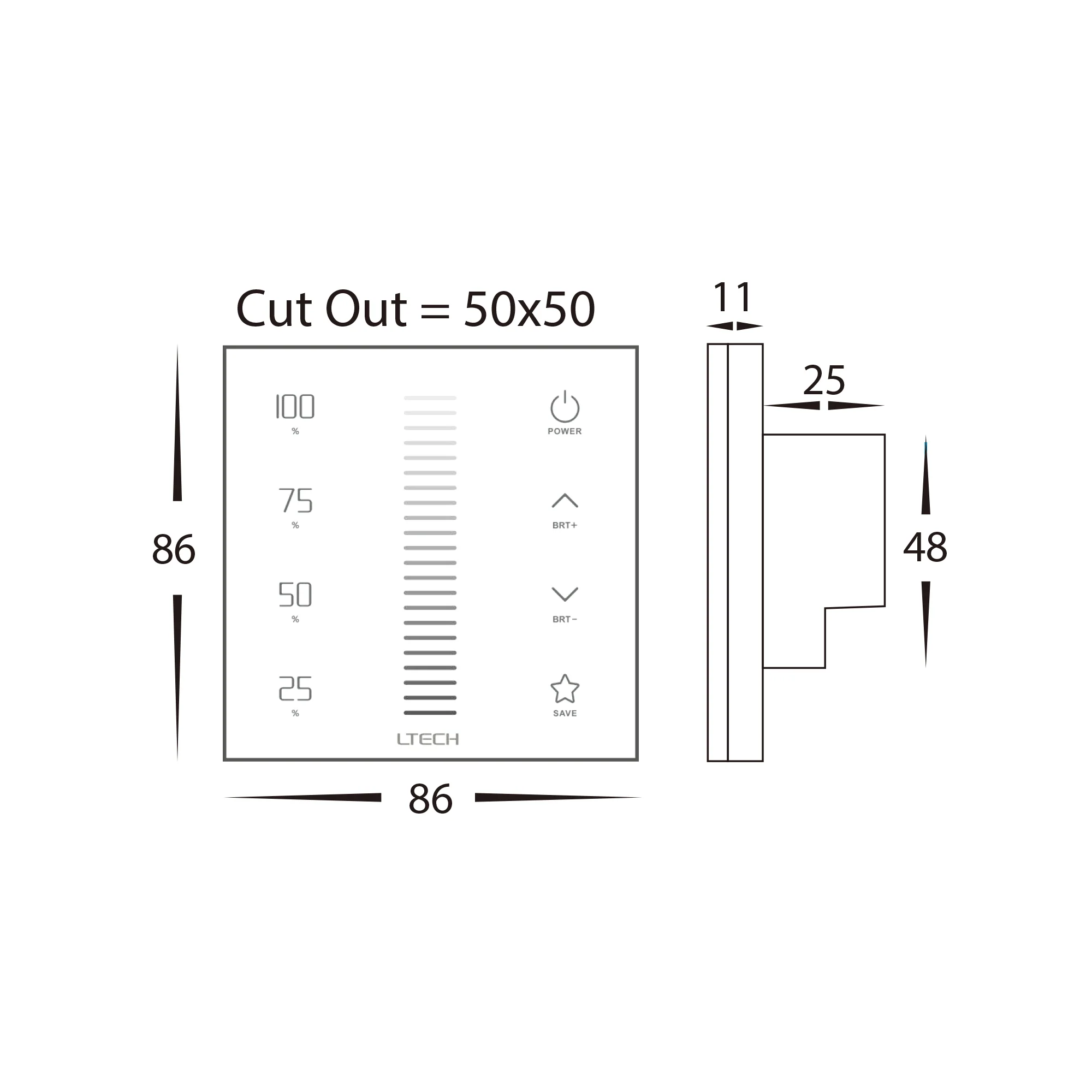 HV9101-EX1S - Single Colour LED Strip Touch Panel Controller - Image 2
