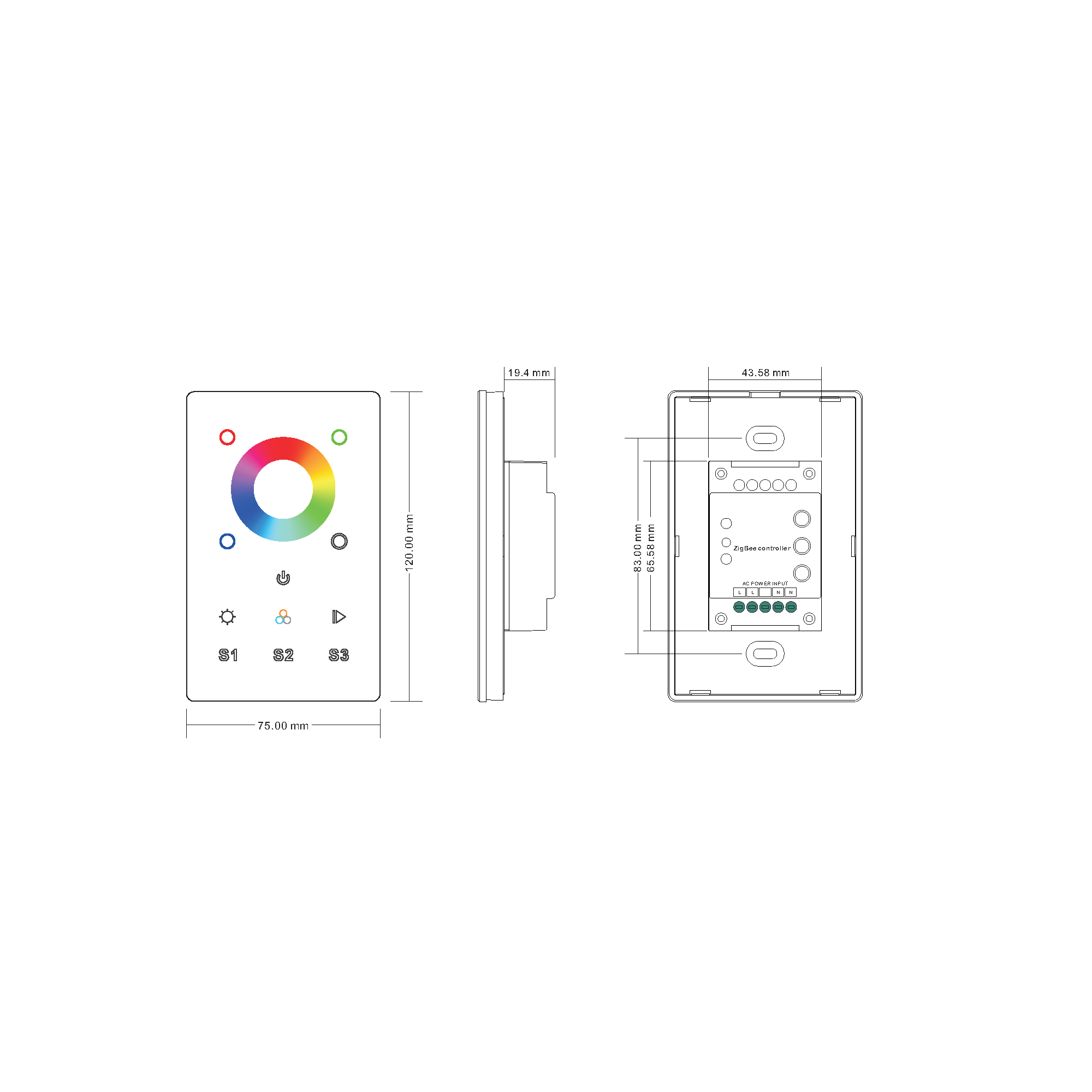 HV9101-ZB-RGBWTP - RGBW Zigbee LED Touch Panel - Image 2