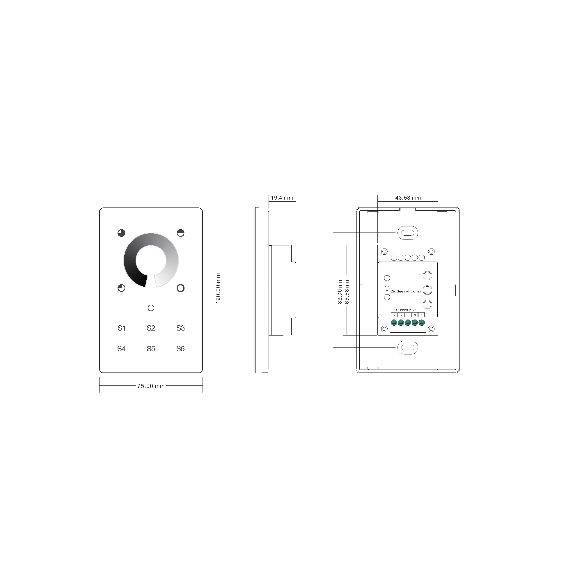 HV9101-ZB-SCTP - Single Coloured Zigbee LED Touch Panel - Image 2