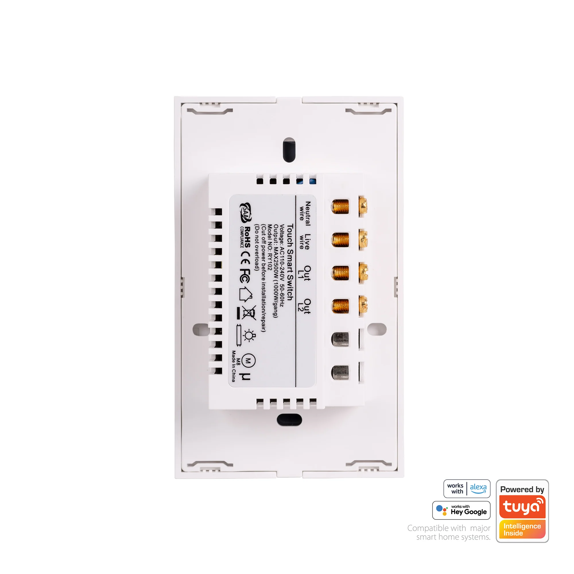 HV9110-2 - Wifi Two Gang White Wall Switch - Image 4