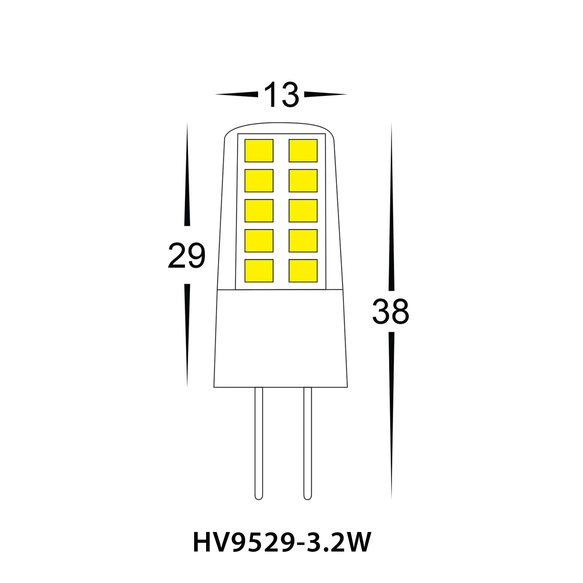 HV9523-3.2W-HV9529-3.2W - 3.2w G4 LED Bi Pin Globe - Image 3
