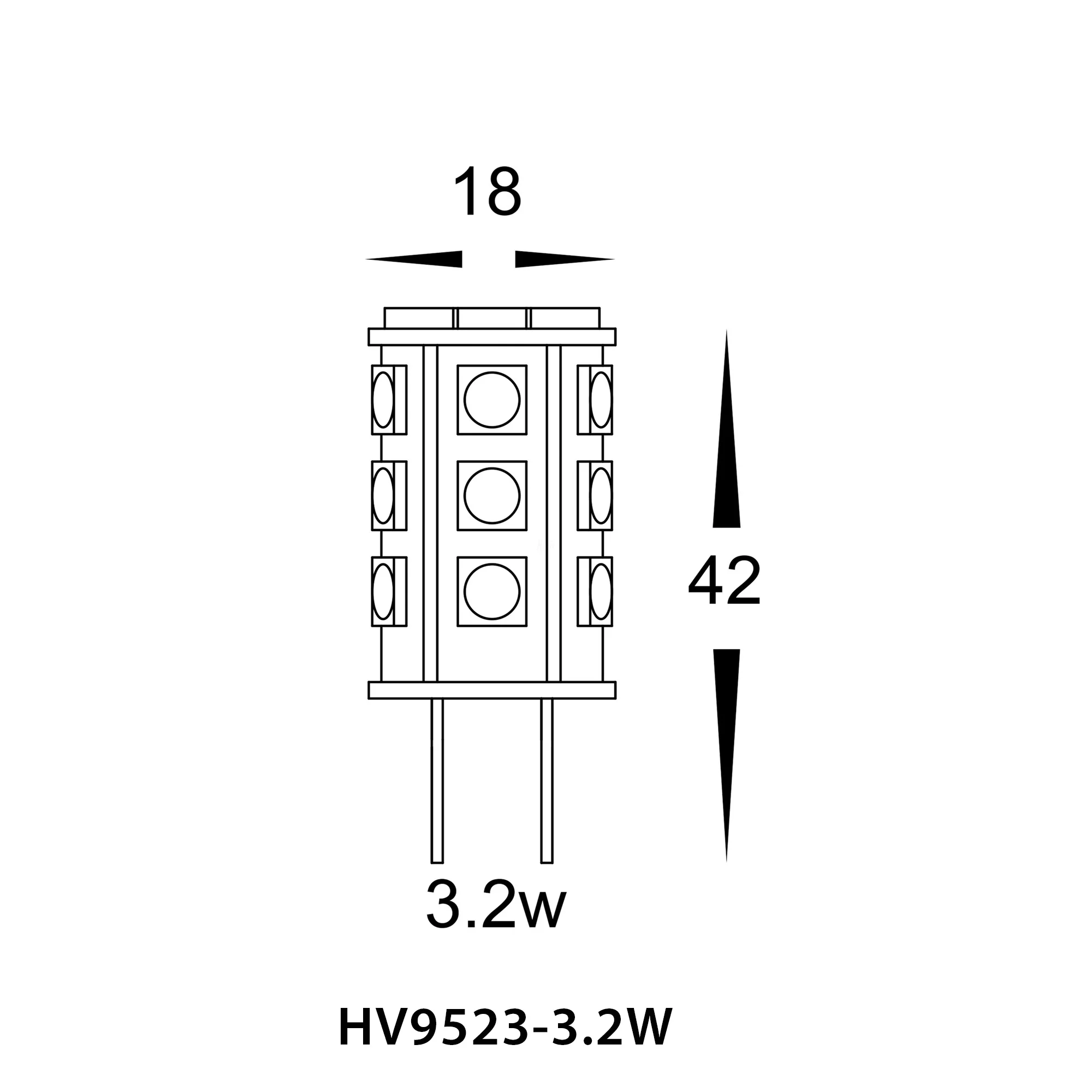 HV9523-3.2W-HV9529-3.2W - 3.2w G4 LED Bi Pin Globe - Image 4