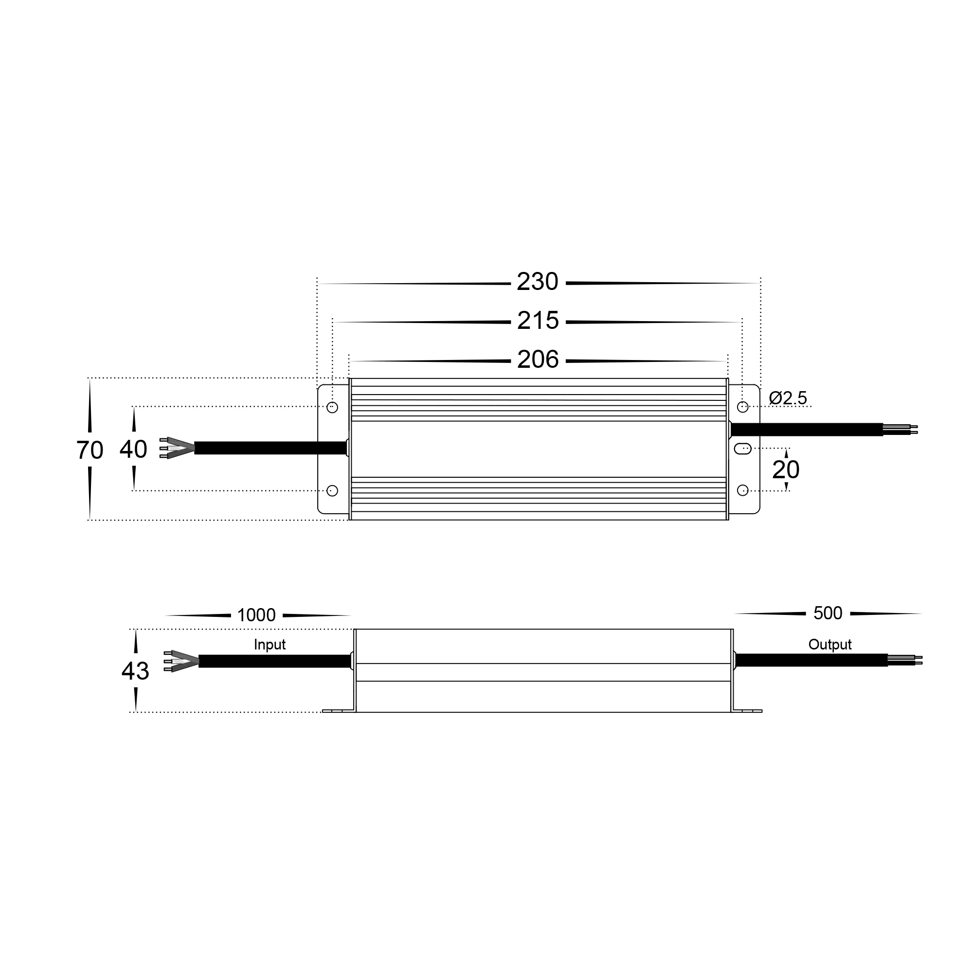 HV9660-100W - 100W Weatherproof Dimmable LED Driver - Image 2