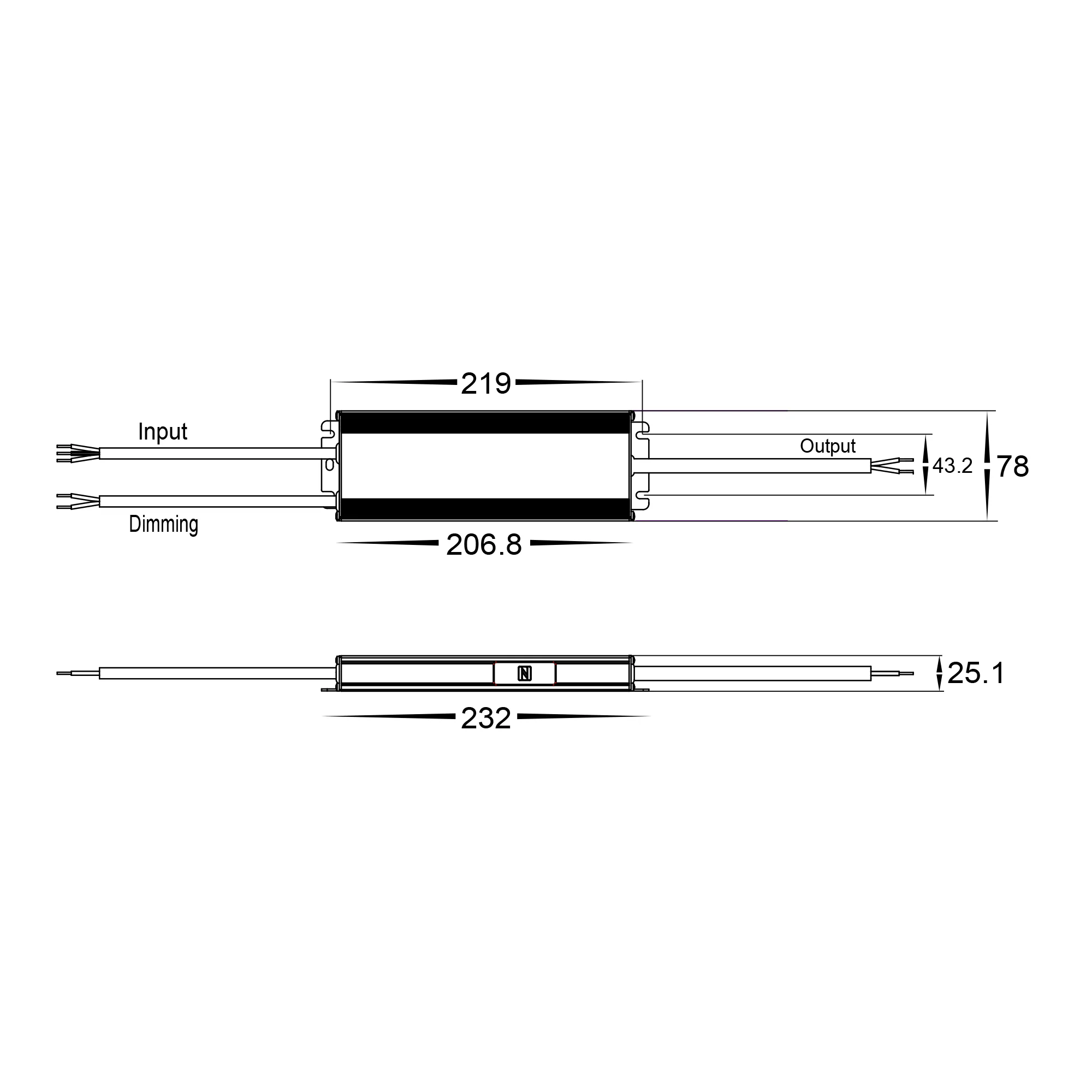 HV96631-12V100W | HV96631-24V100W- 100W Dali 2 + Push Dim Dimmable LED Driver - Image 2