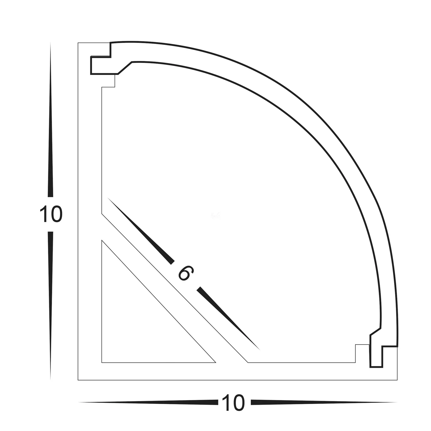 HV9691-1010 - Micro Corner Aluminium Profile - Image 2