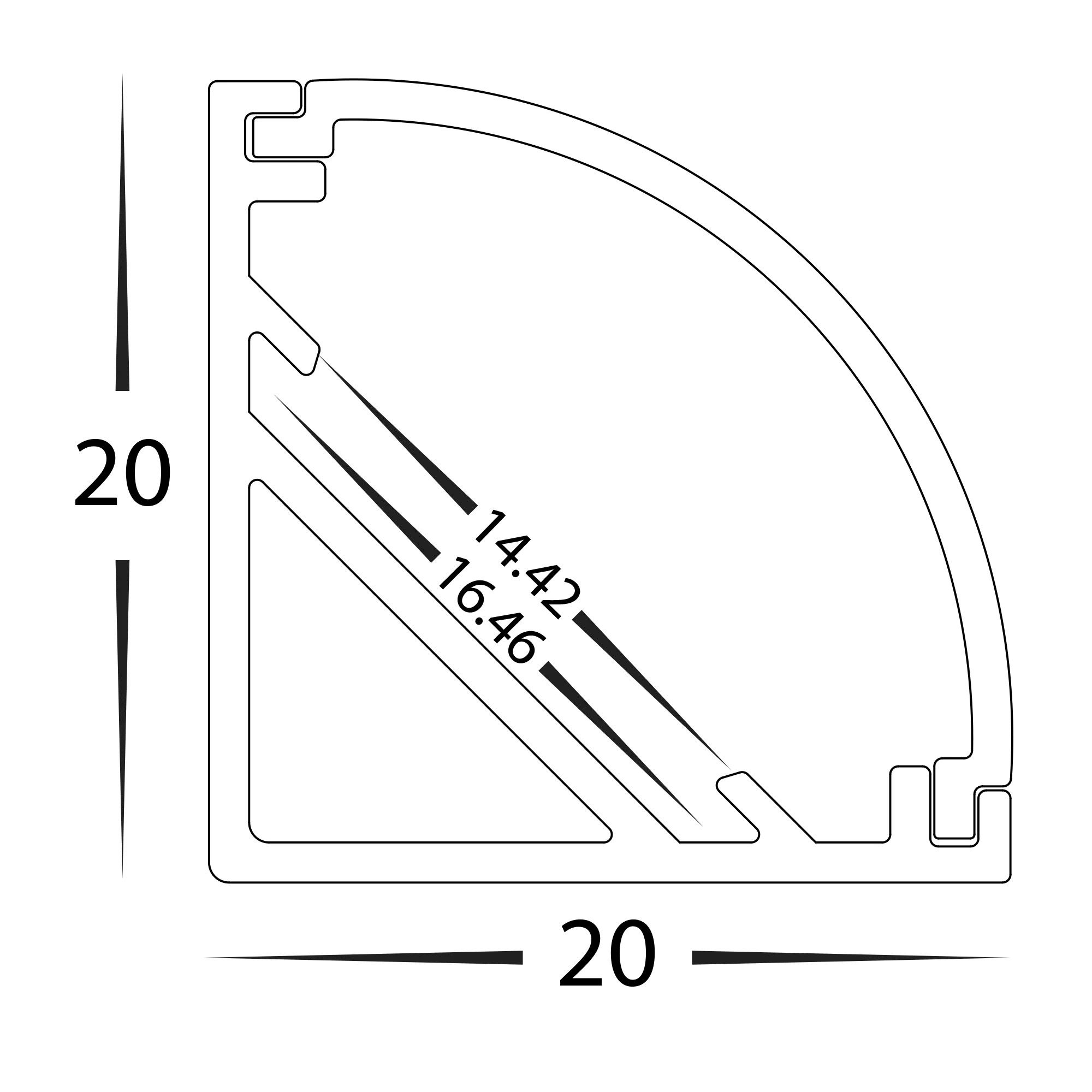 HV9691-2020 - Corner Aluminium Profile - Image 2