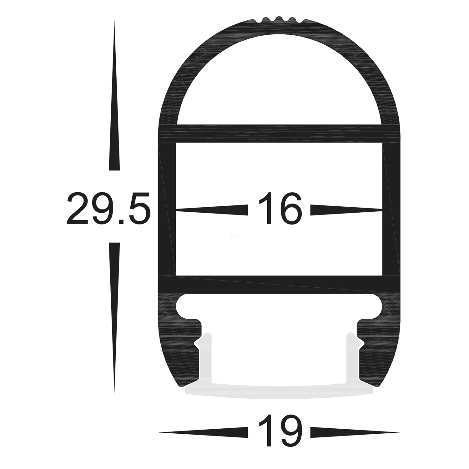 HV9692-1930 - Wardrobe Aluminium Profile - Image 2