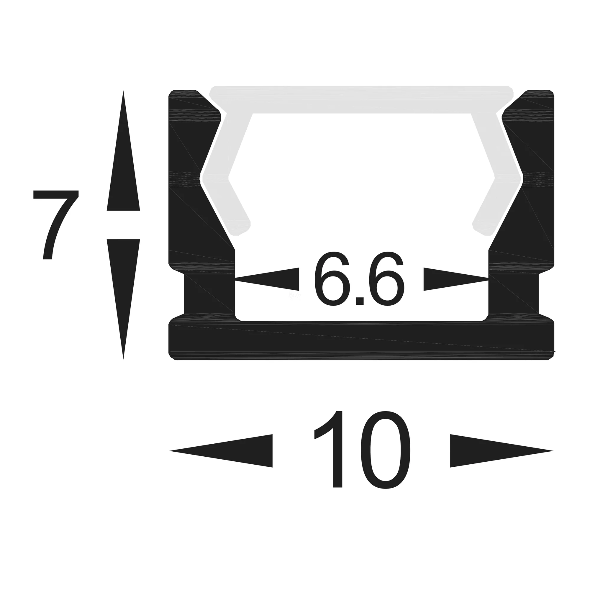 HV9693-1007 - Shallow Square Aluminium Profile - Image 2