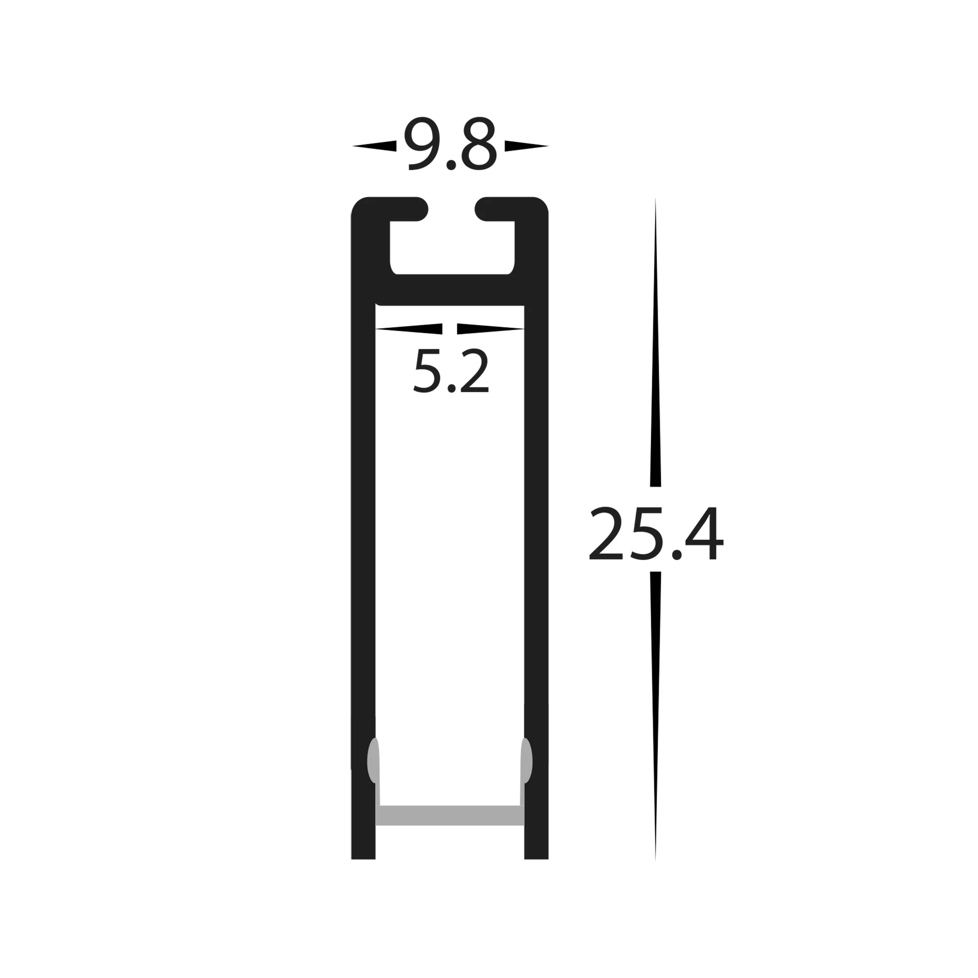 HV9693-1045-BLK - Suspended Black Aluminium Profile - Image 2
