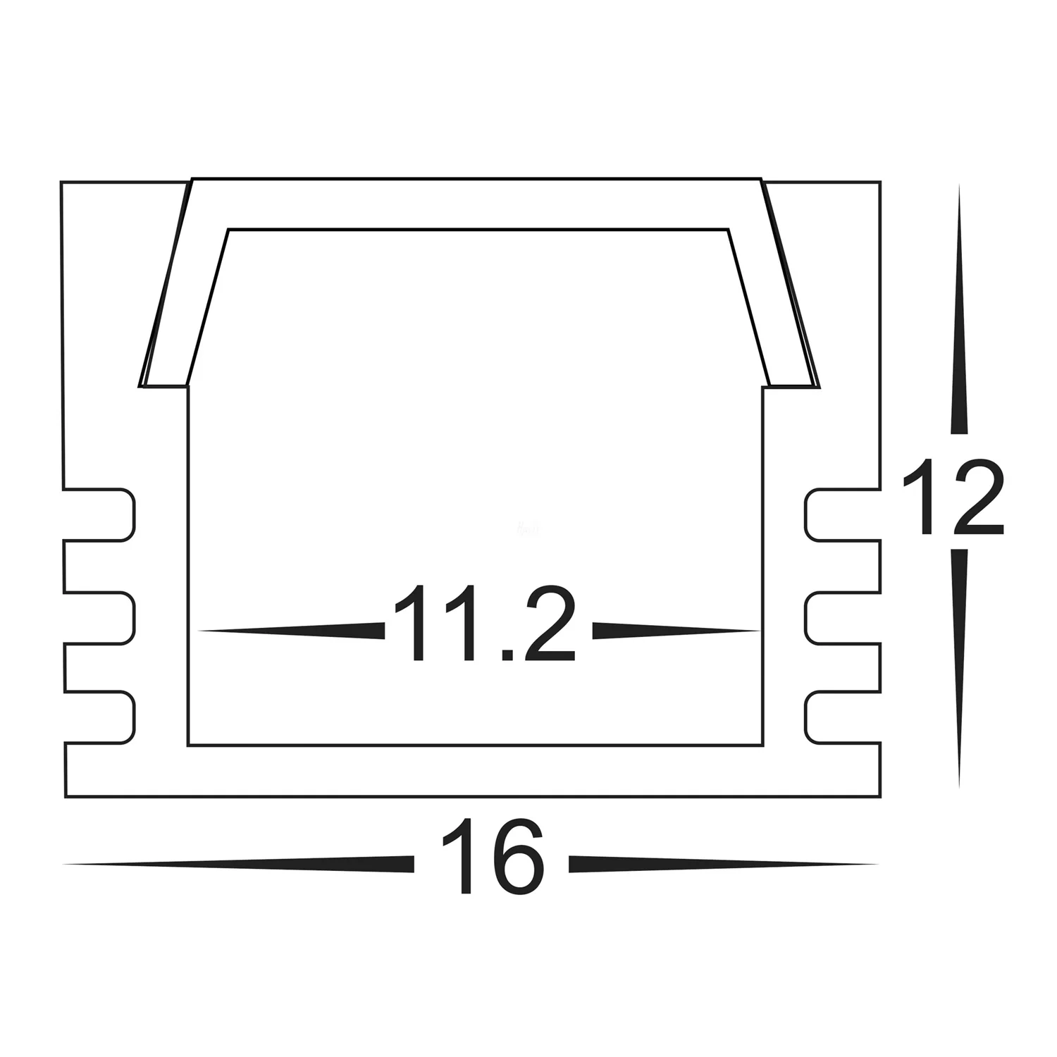 HV9693-1612-WHT - White Shallow Square Aluminium Profile - Image 2