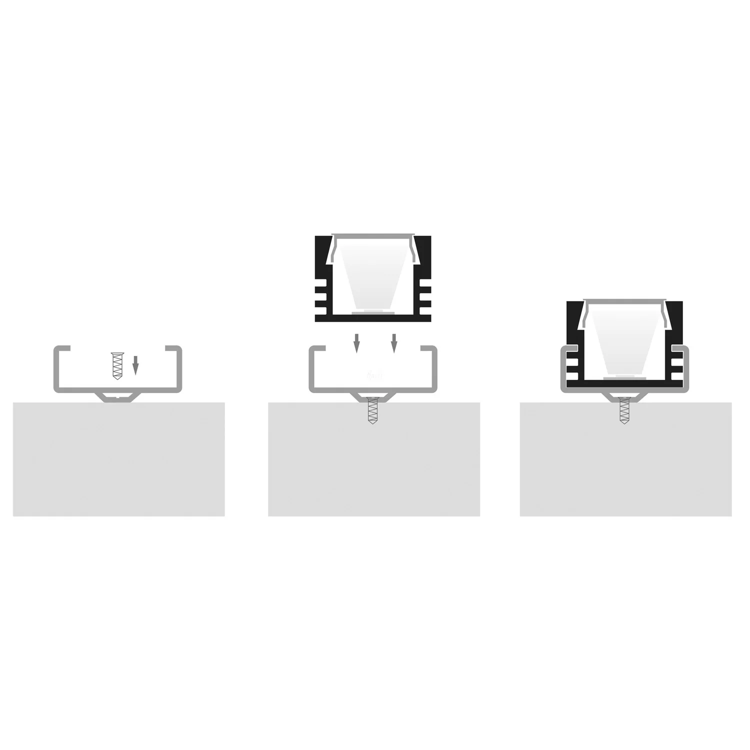 HV9693-1612-WHT - White Shallow Square Aluminium Profile - Image 4