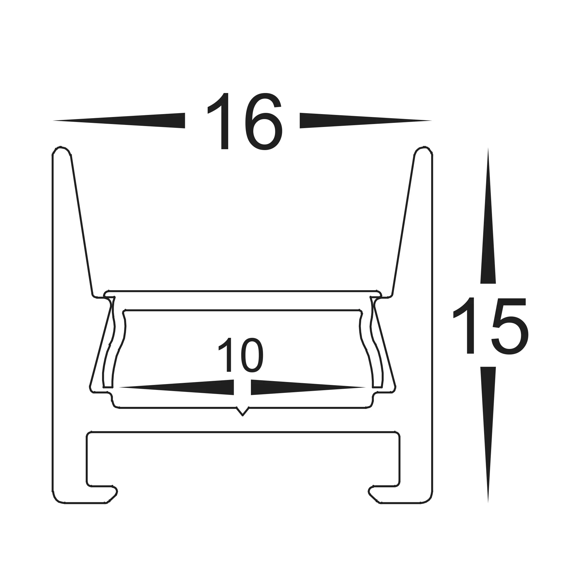 HV9693-1615-WHT - Shallow Square Aluminium Profile - Image 2