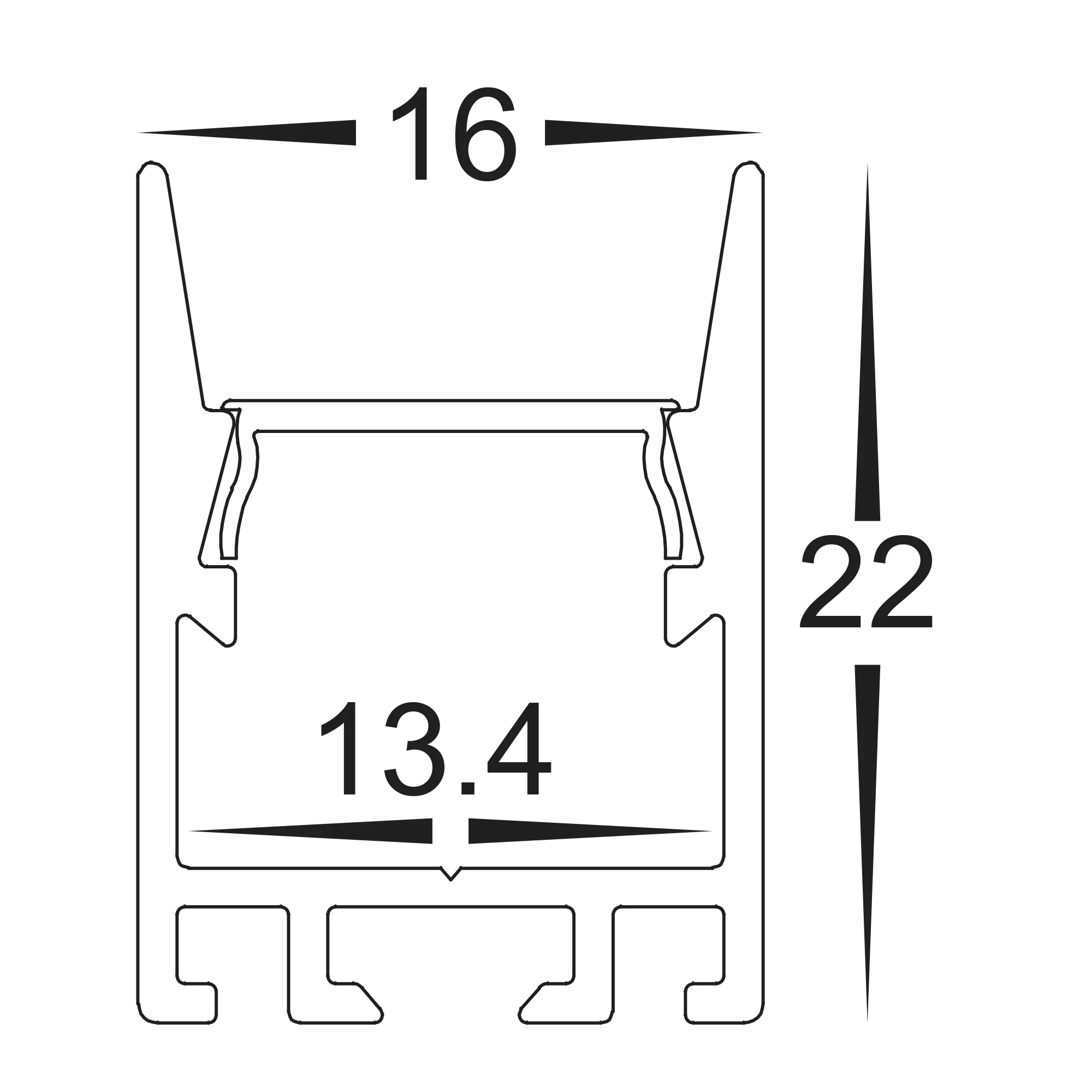 HV9693-1622 - Shallow Square Aluminium Profile - Image 2