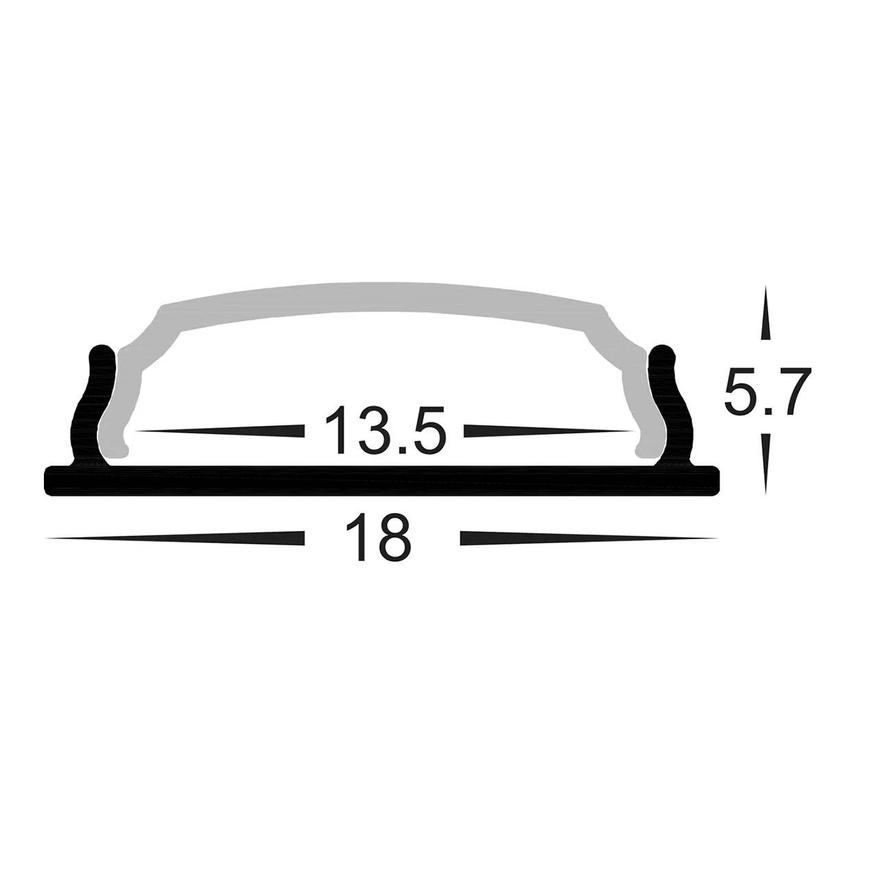 HV9693-1806 - Shallow Square Bendable Aluminium Profile - Image 2