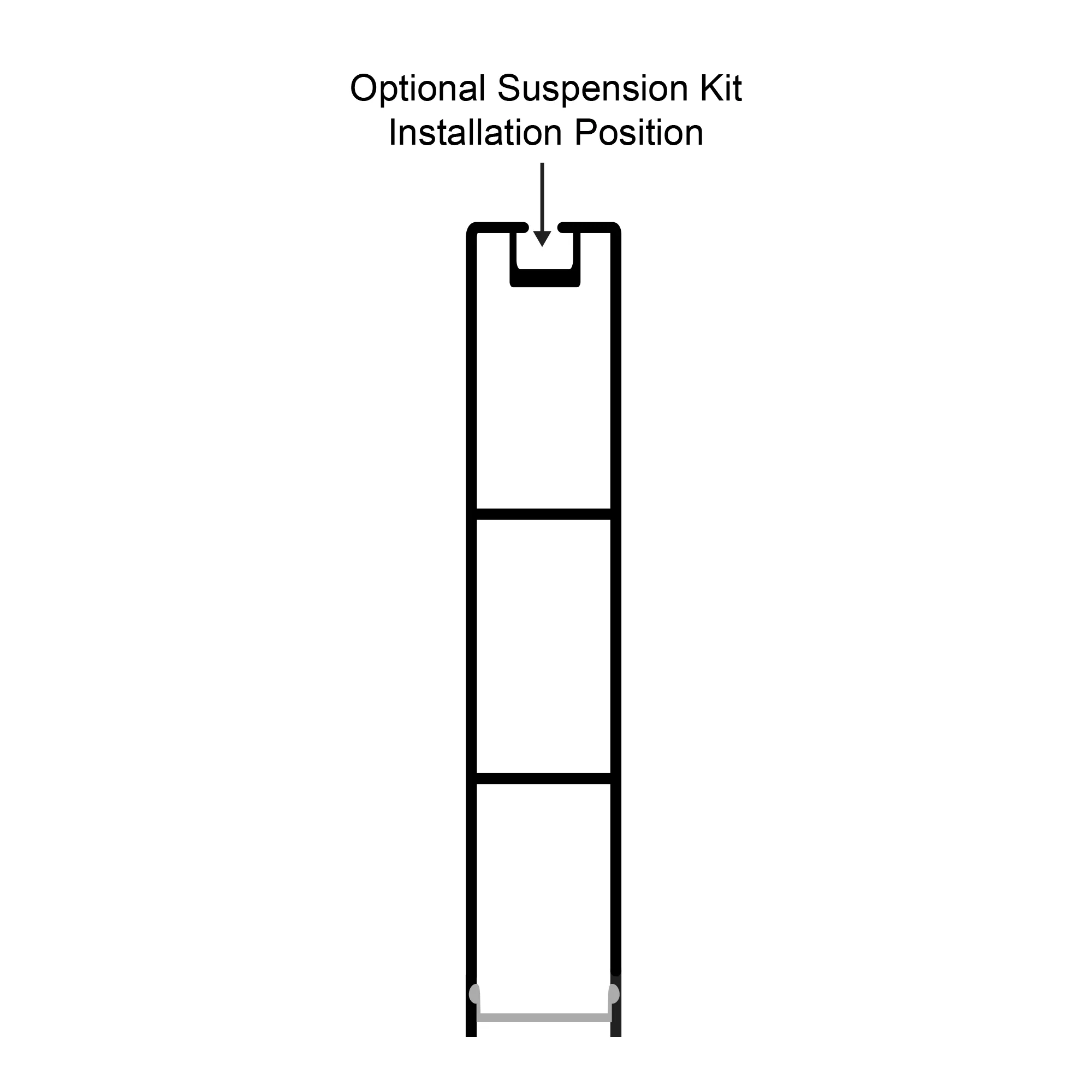 HV9693-1896-BLK - Suspended Black Aluminium Profile - Image 3
