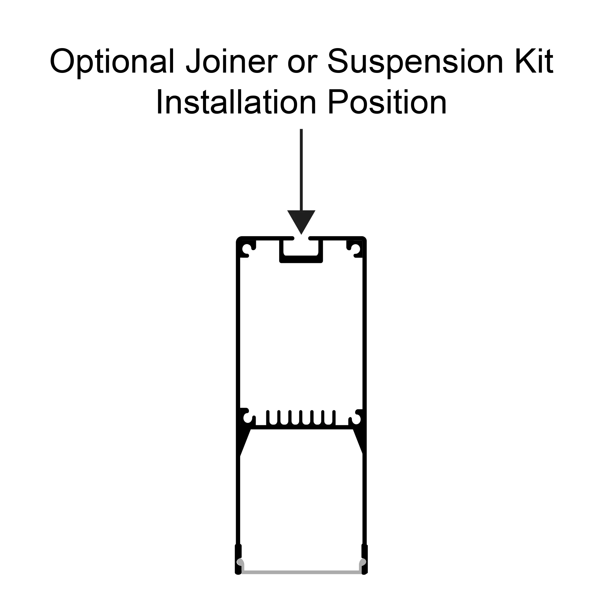 HV9693-2070 - Suspended Aluminium Silver Profile - Image 4
