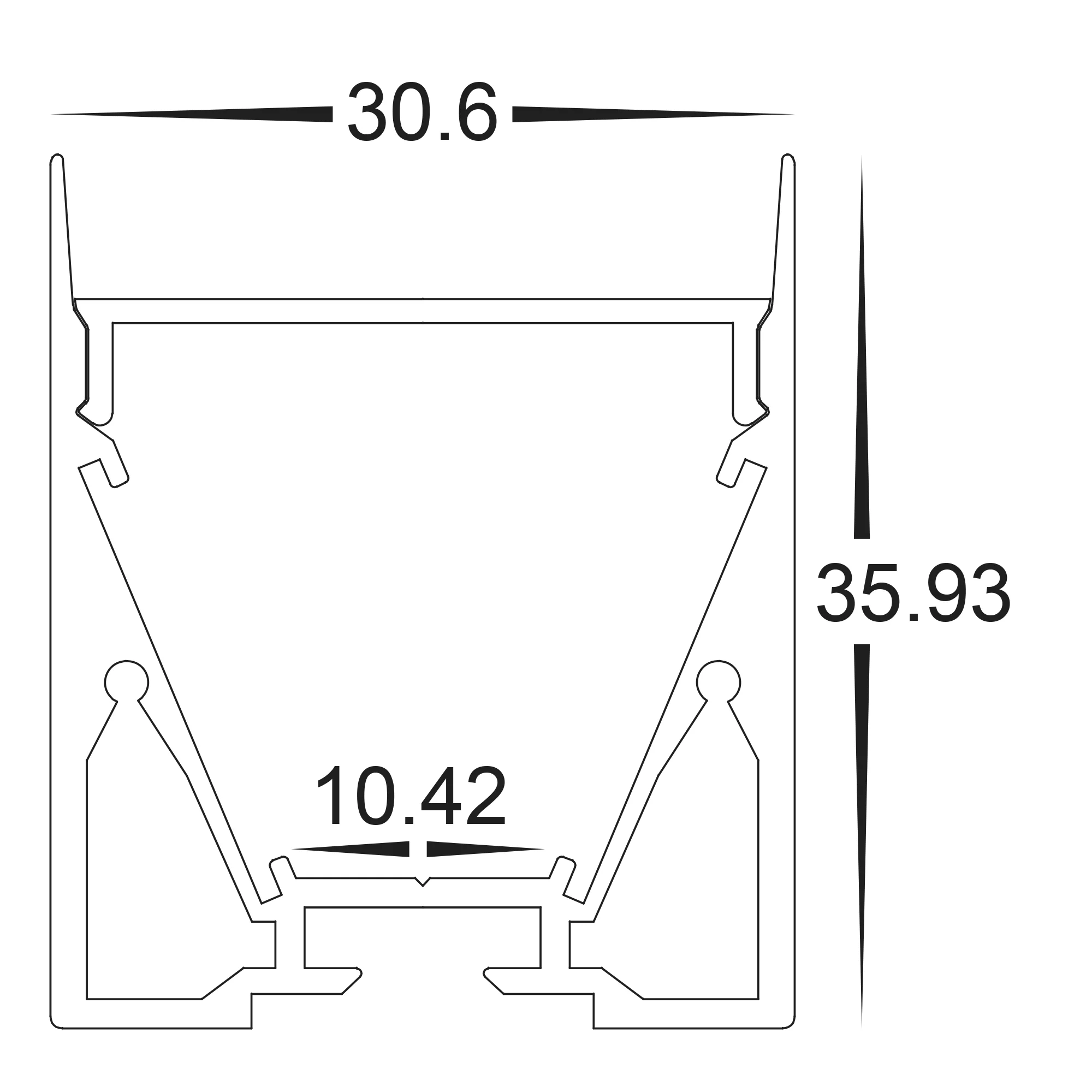 HV9693-3136-BLK - Deep Square Aluminium Profile - Image 2
