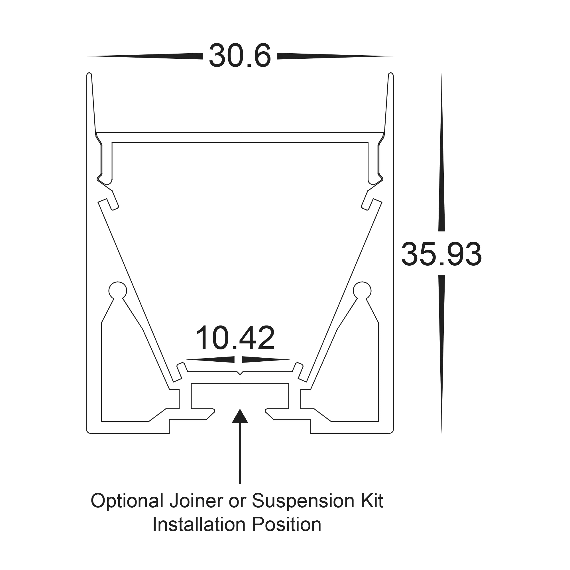 HV9693-3136 - Deep Square Aluminium Profile - Image 2
