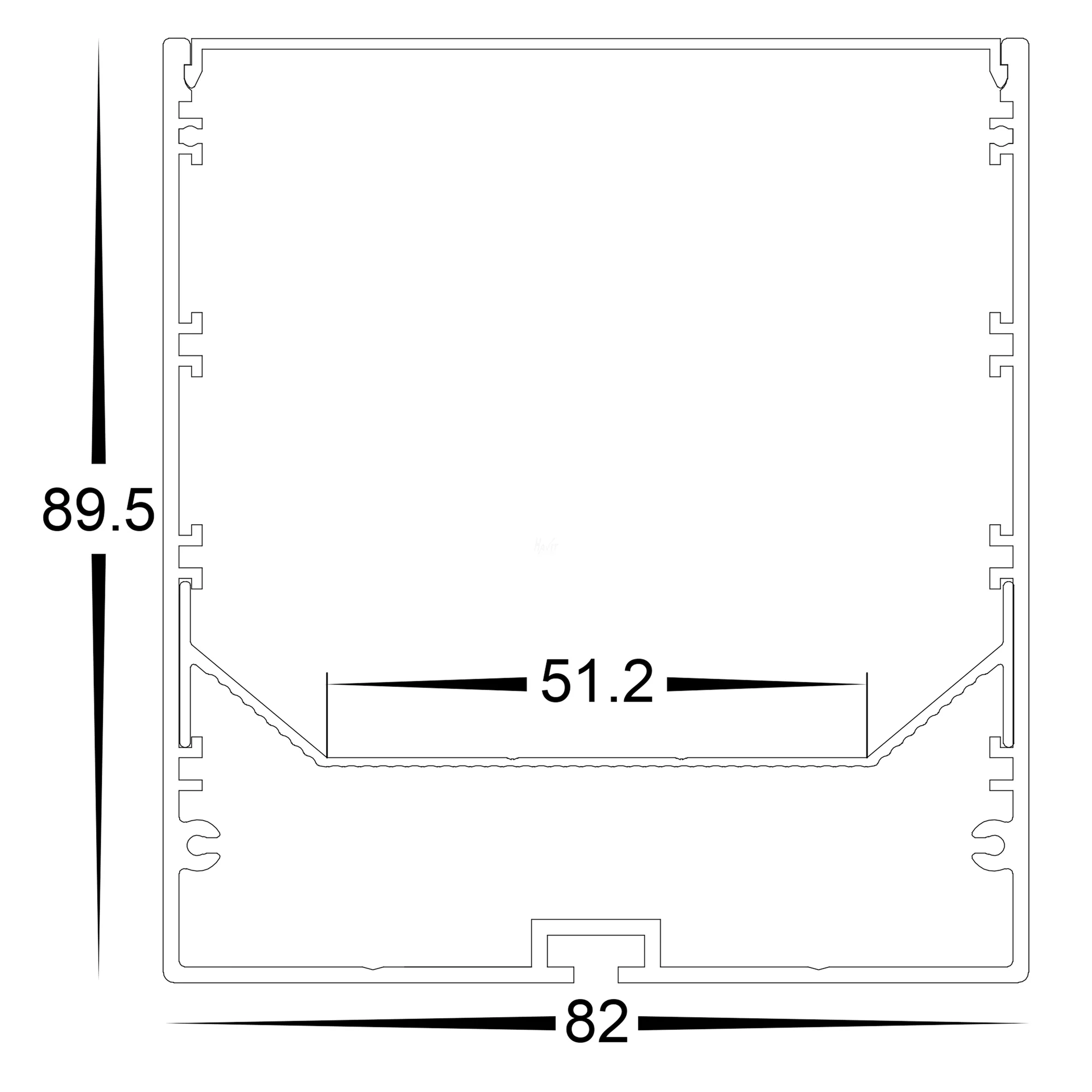 HV9693-8090-WHT - Large Deep Square White Aluminium Profile - Image 2